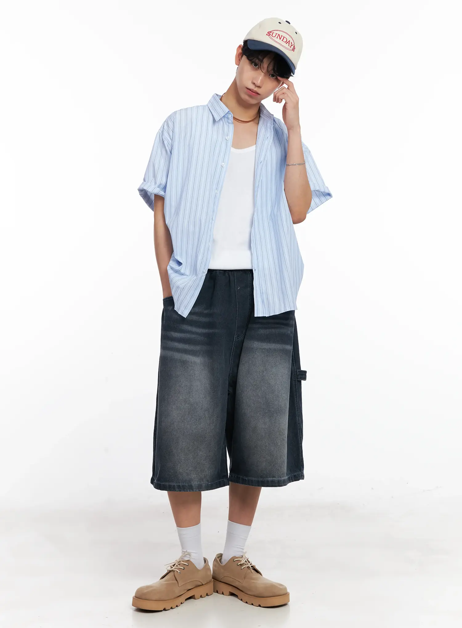 Men's Striped Button-Up Shirt IL504 - Image 11