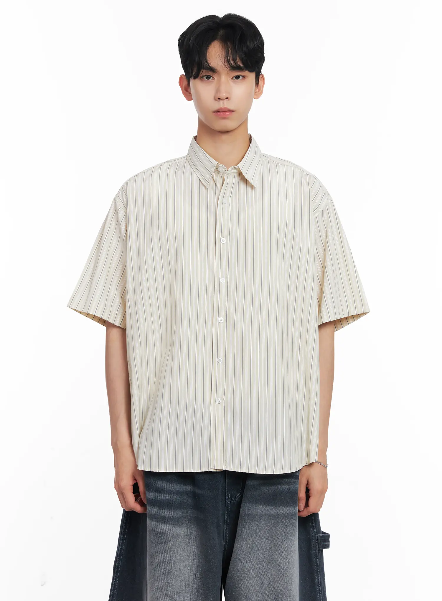 Men's Striped Button-Up Shirt IL504 - Image 13
