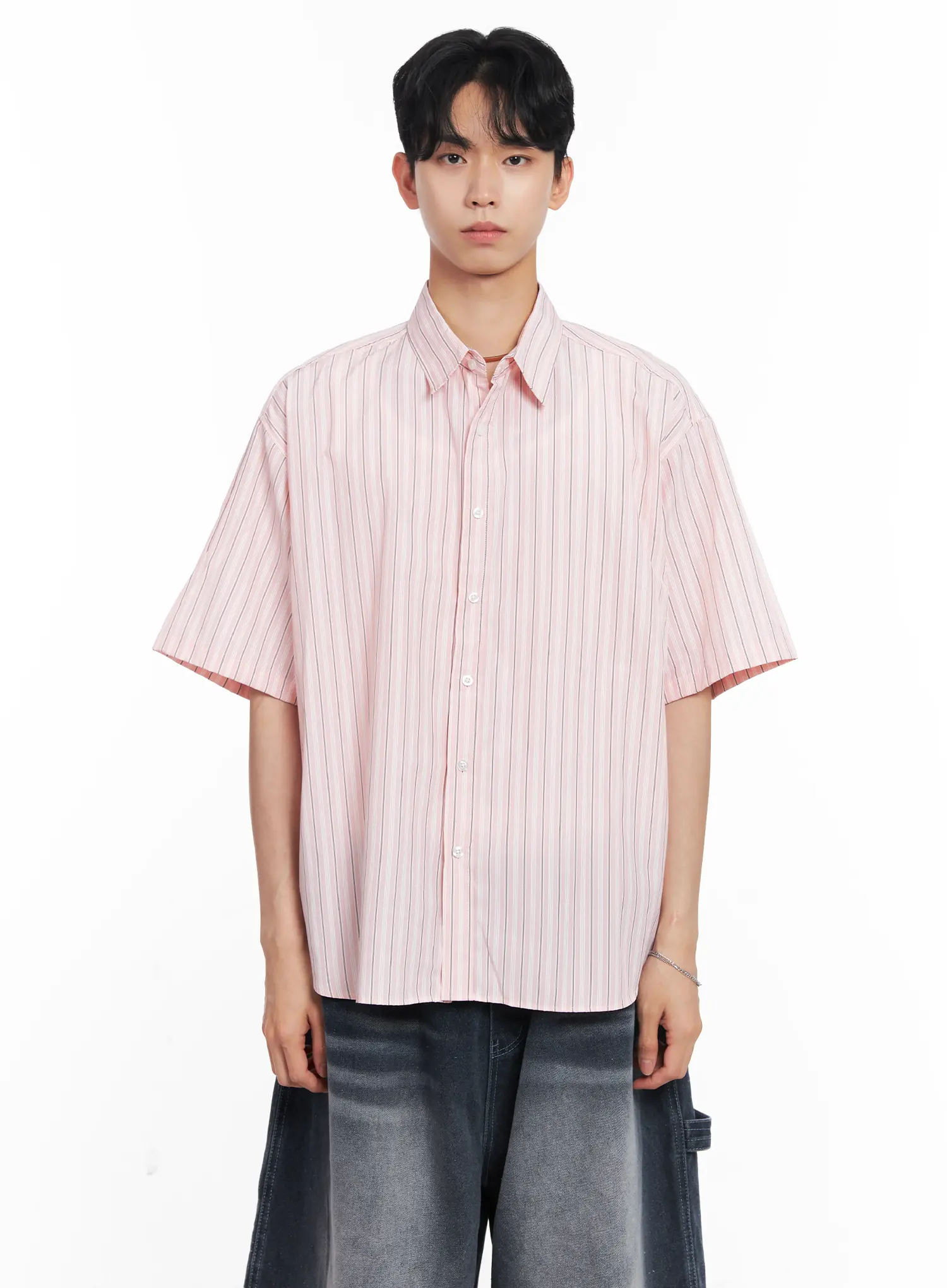Men's Striped Button-Up Shirt IL504 - Image 14
