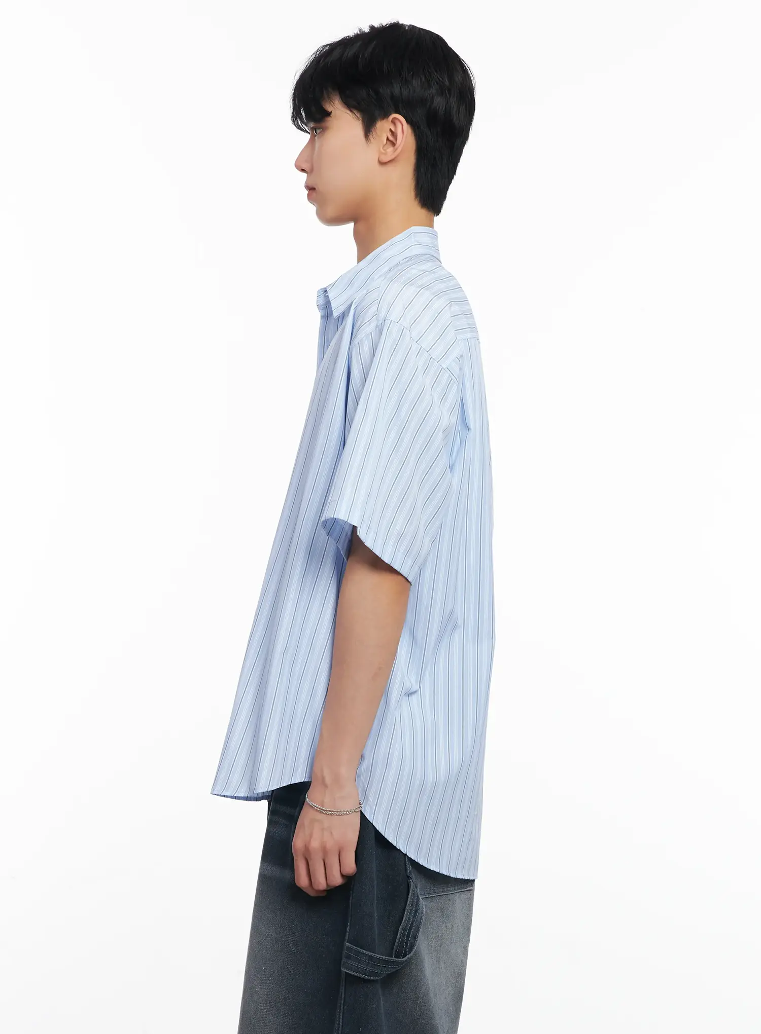 Men's Striped Button-Up Shirt IL504 - Image 5