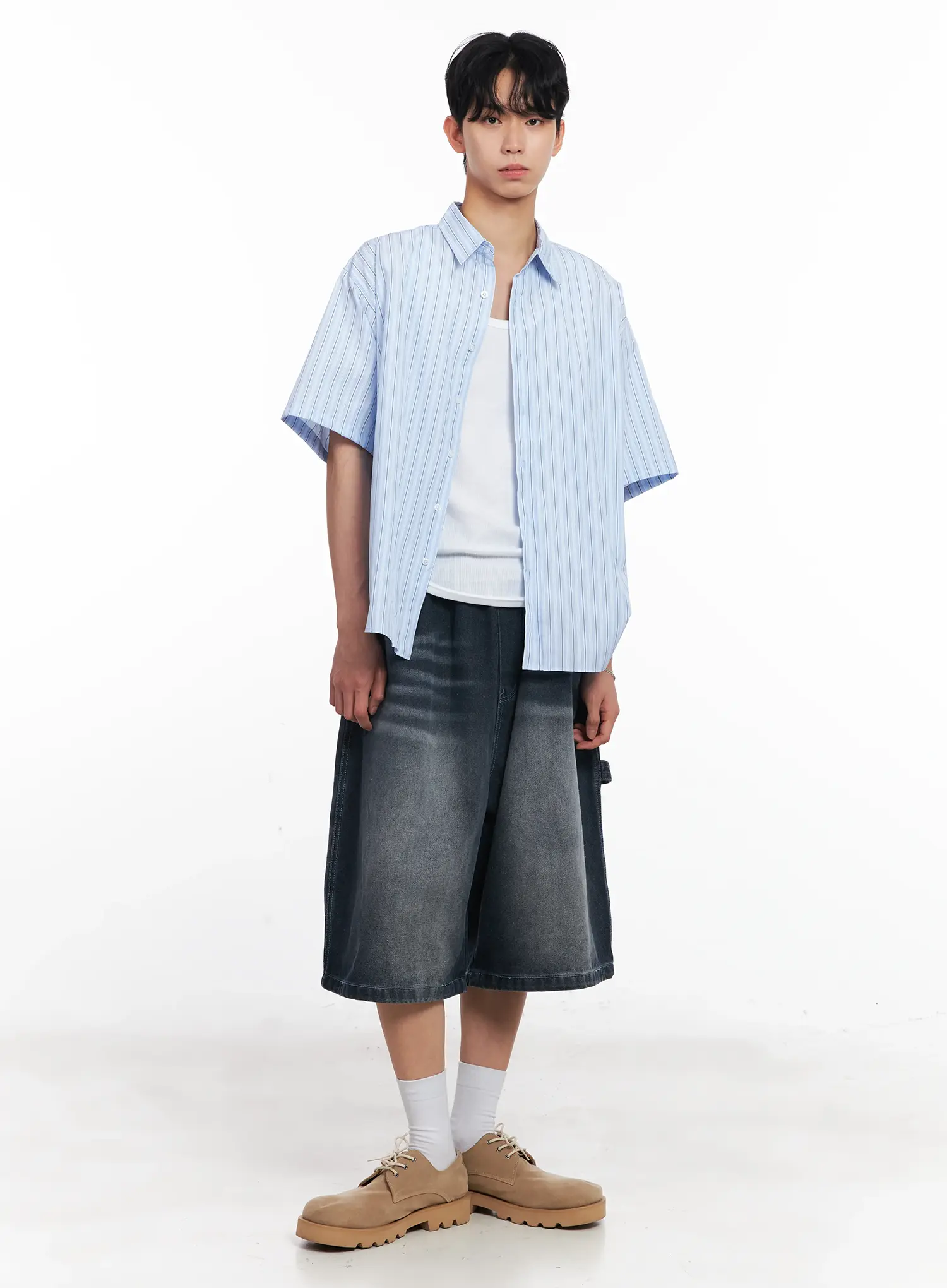 Men's Striped Button-Up Shirt IL504 - Image 8