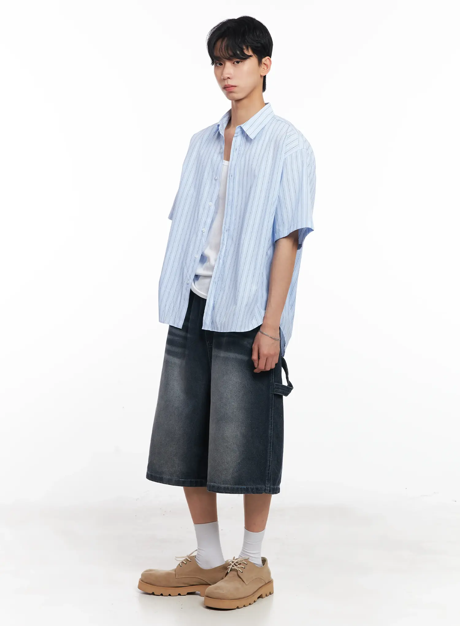 Men's Striped Button-Up Shirt IL504 - Image 9