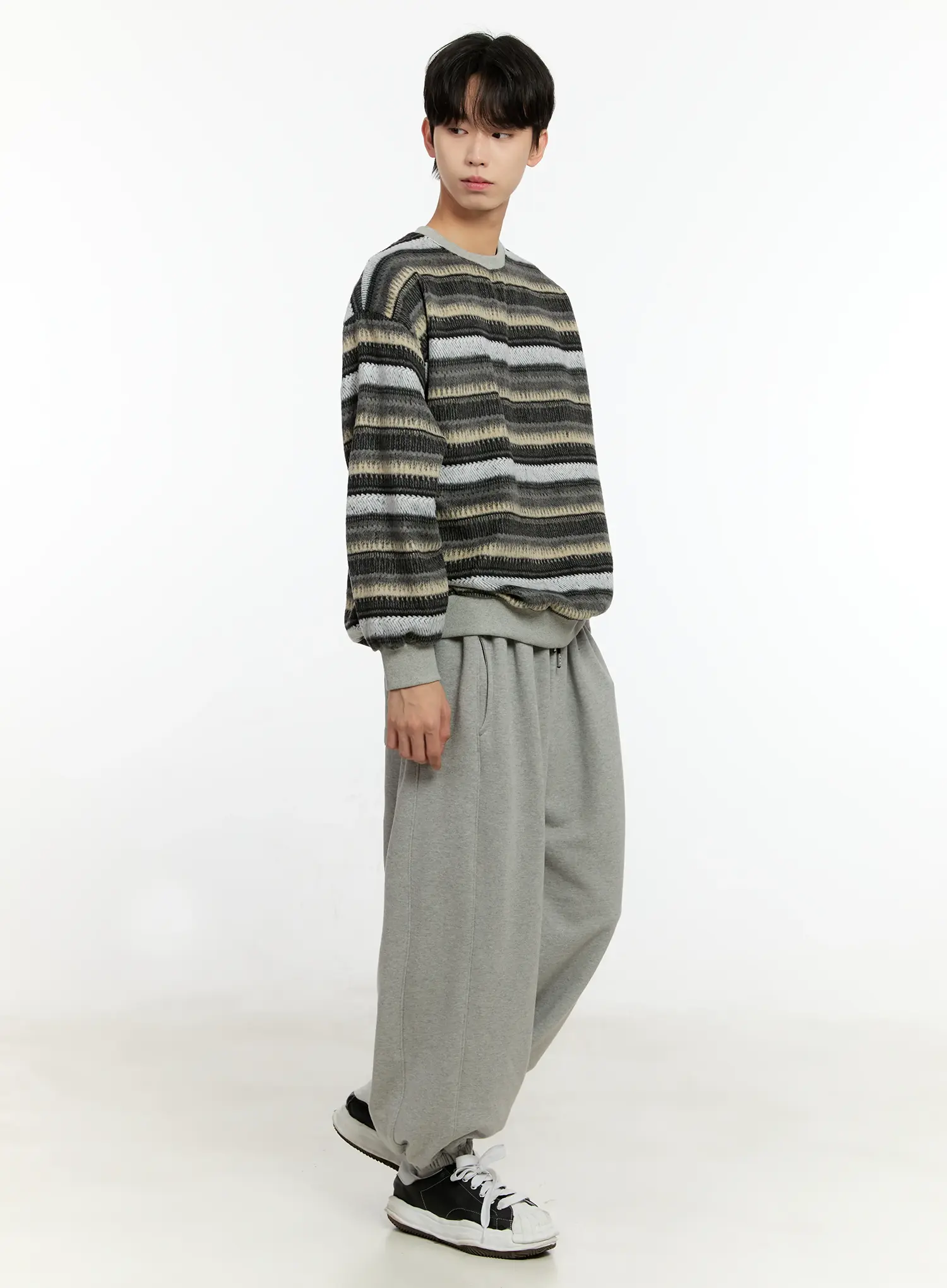 Men's Striped Casual Knit Sweater IO531 - Image 2