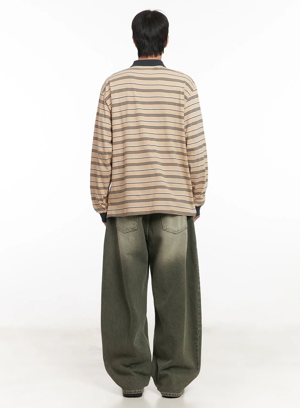 Men's Striped Collared Polo Shirt IM519 - Image 10