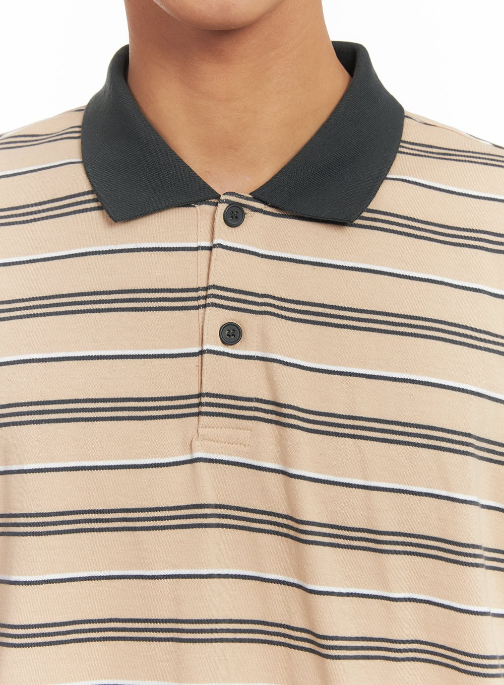 Men's Striped Collared Polo Shirt IM519 - Image 4