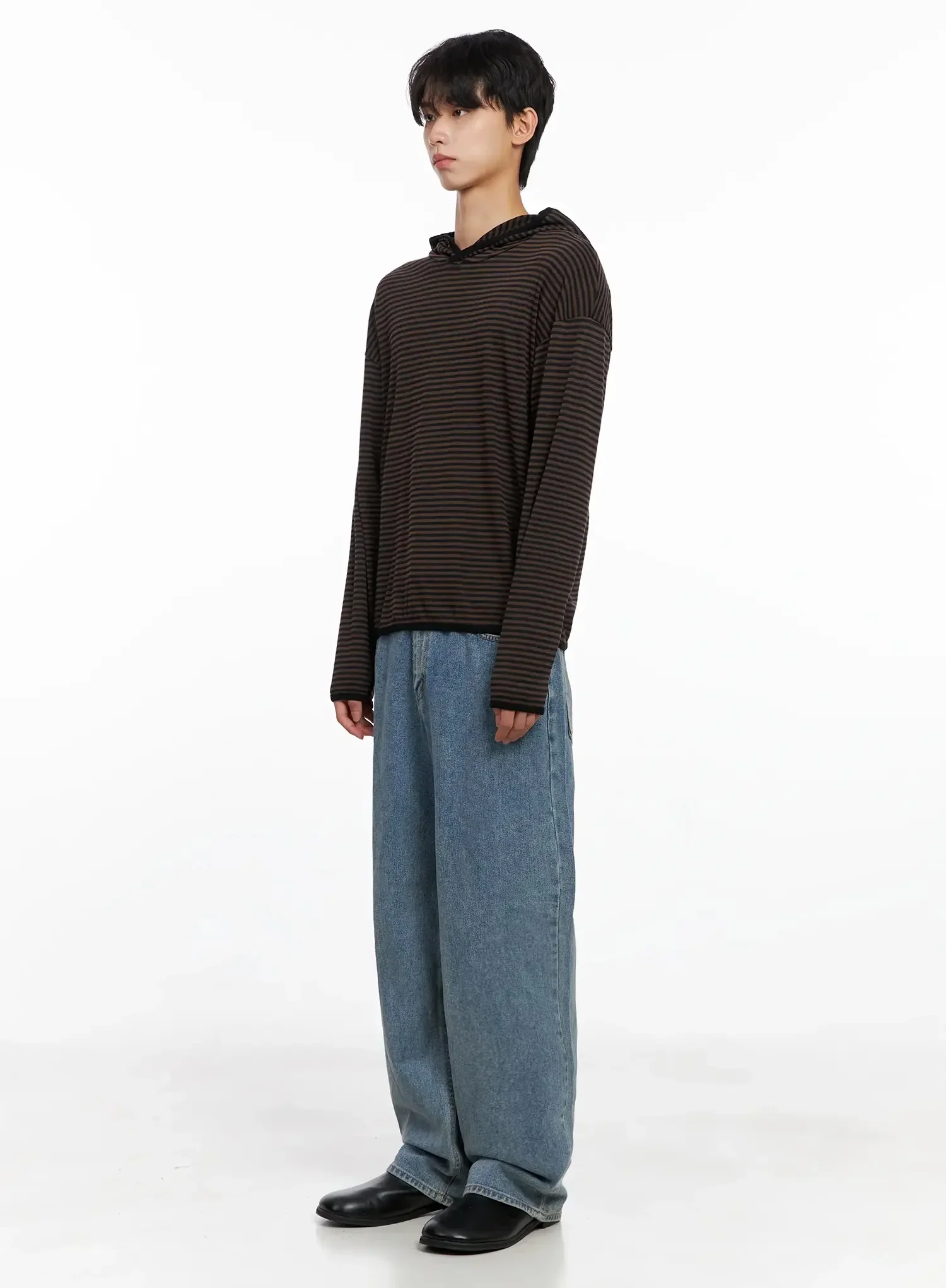 Men's Striped Hooded Long Sleeve IO517 - Image 6