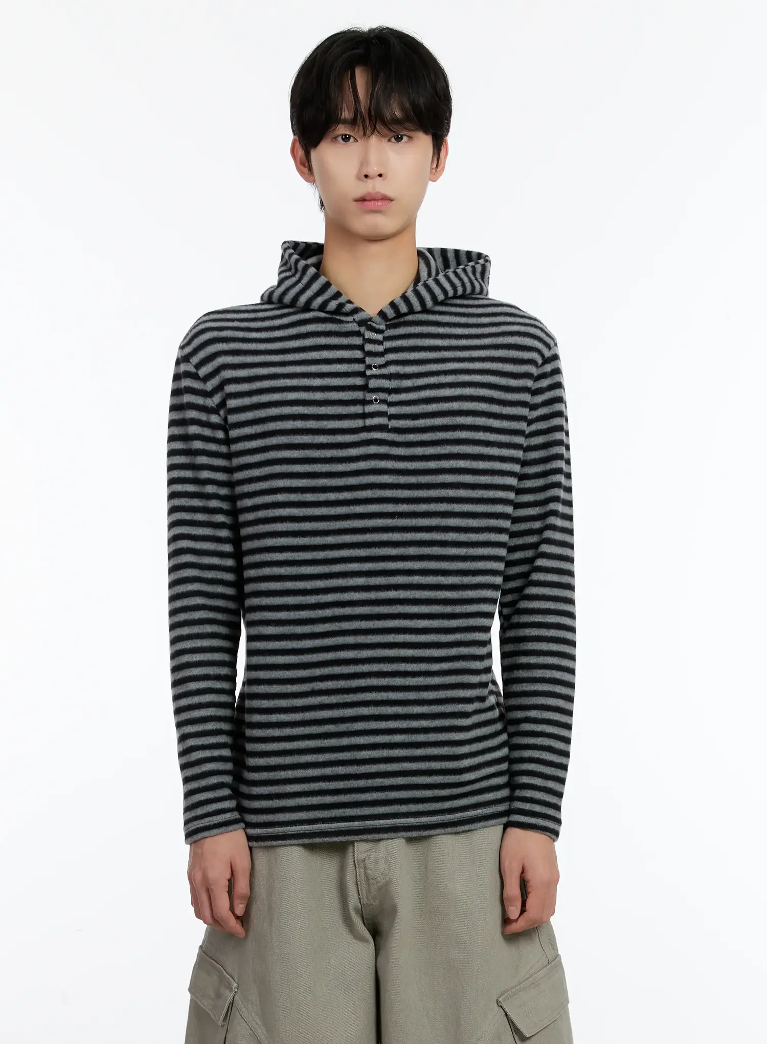 Men's Striped Layered Hoodie ID502 - Image 10
