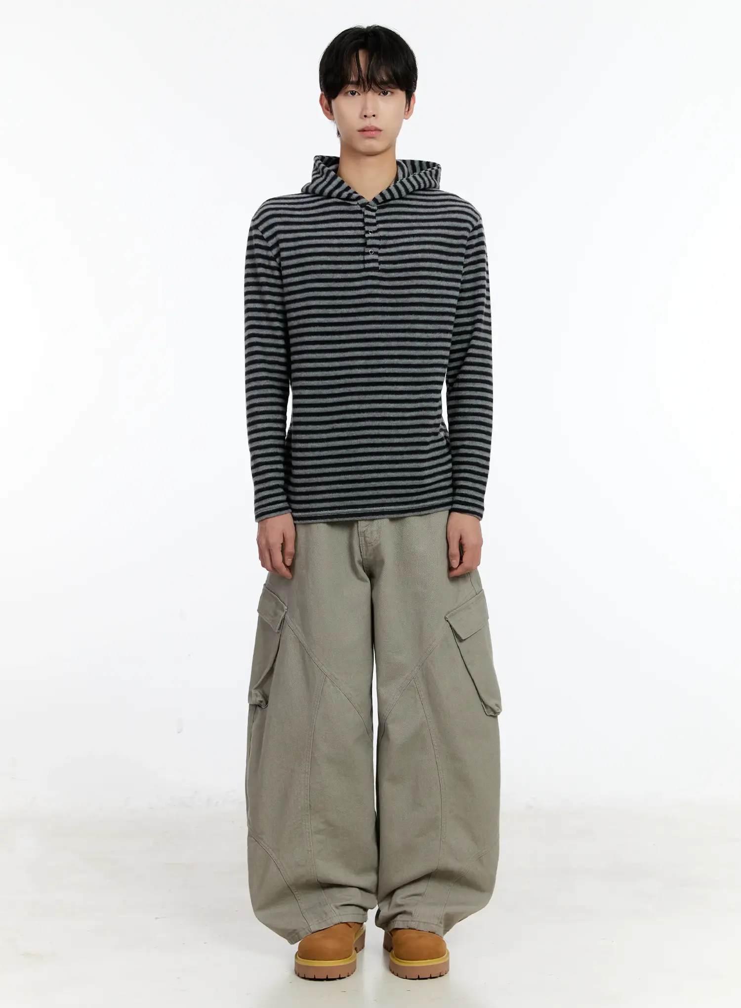 Men's Striped Layered Hoodie ID502 - Image 3