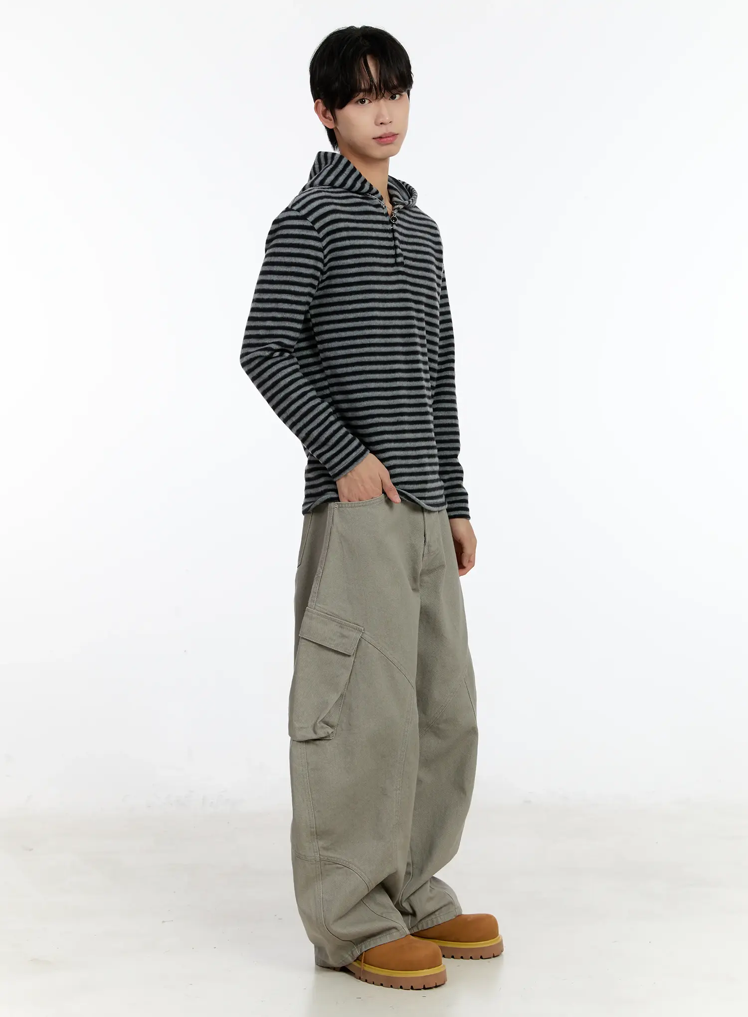 Men's Striped Layered Hoodie ID502 - Image 8