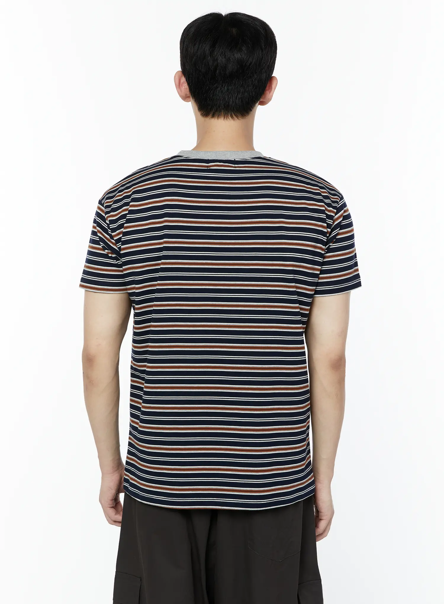 Men's Striped Short Sleeve T-Shirt IA527 - Image 6