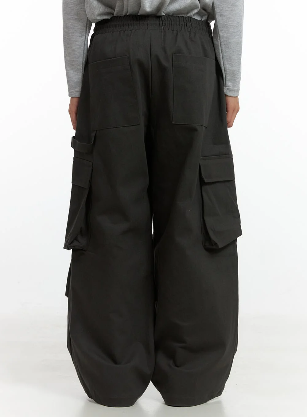 Men's Super Wide Cargo Pants (Dark Gray) IO417 - Image 6