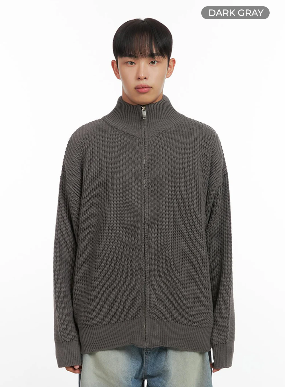 Men's Turtle Neck Cable Zip-Up Knit IO420 - Image 12