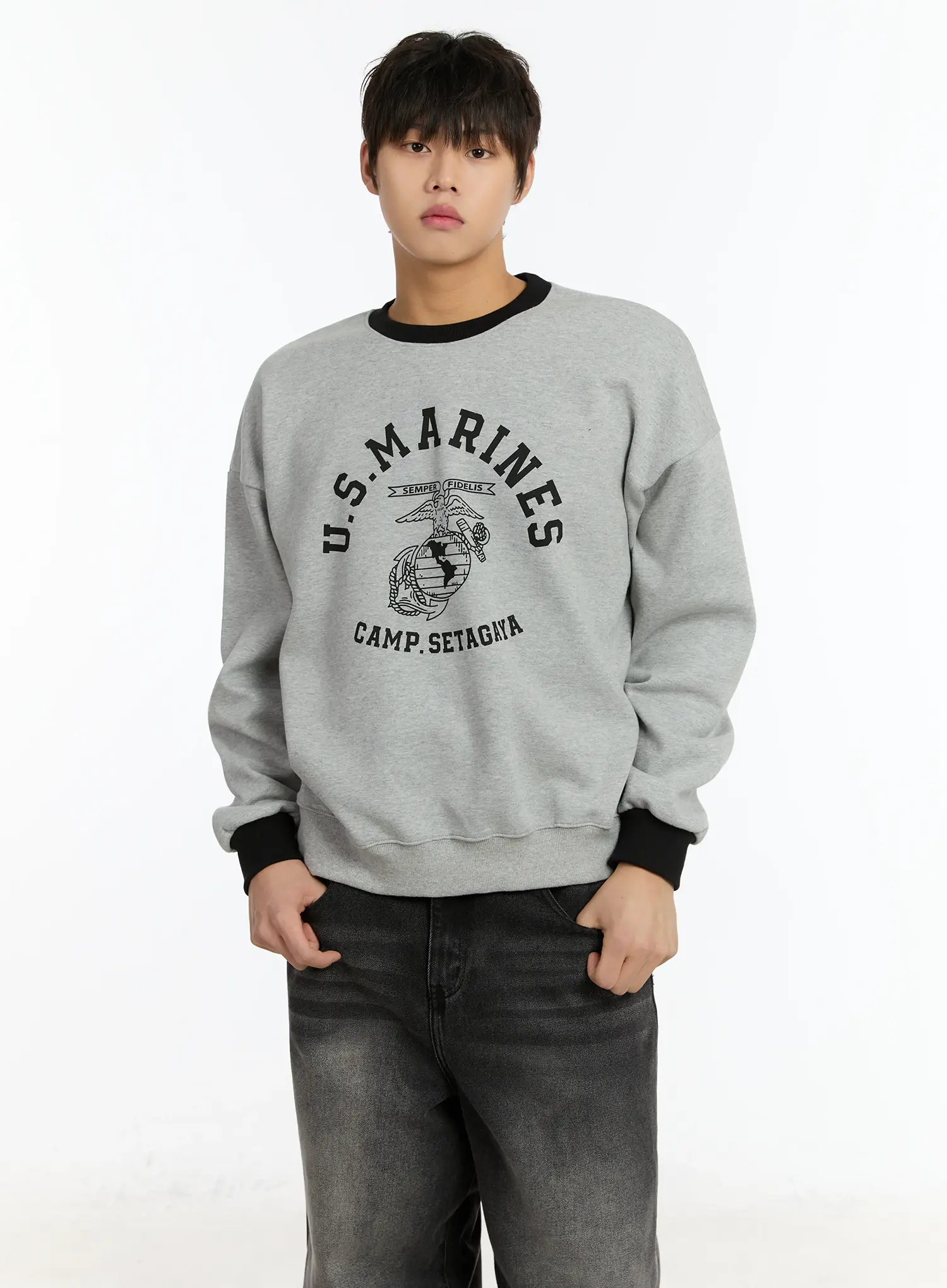 Men's Two-Toned Graphic Sweatshirt IM502 - Image 6