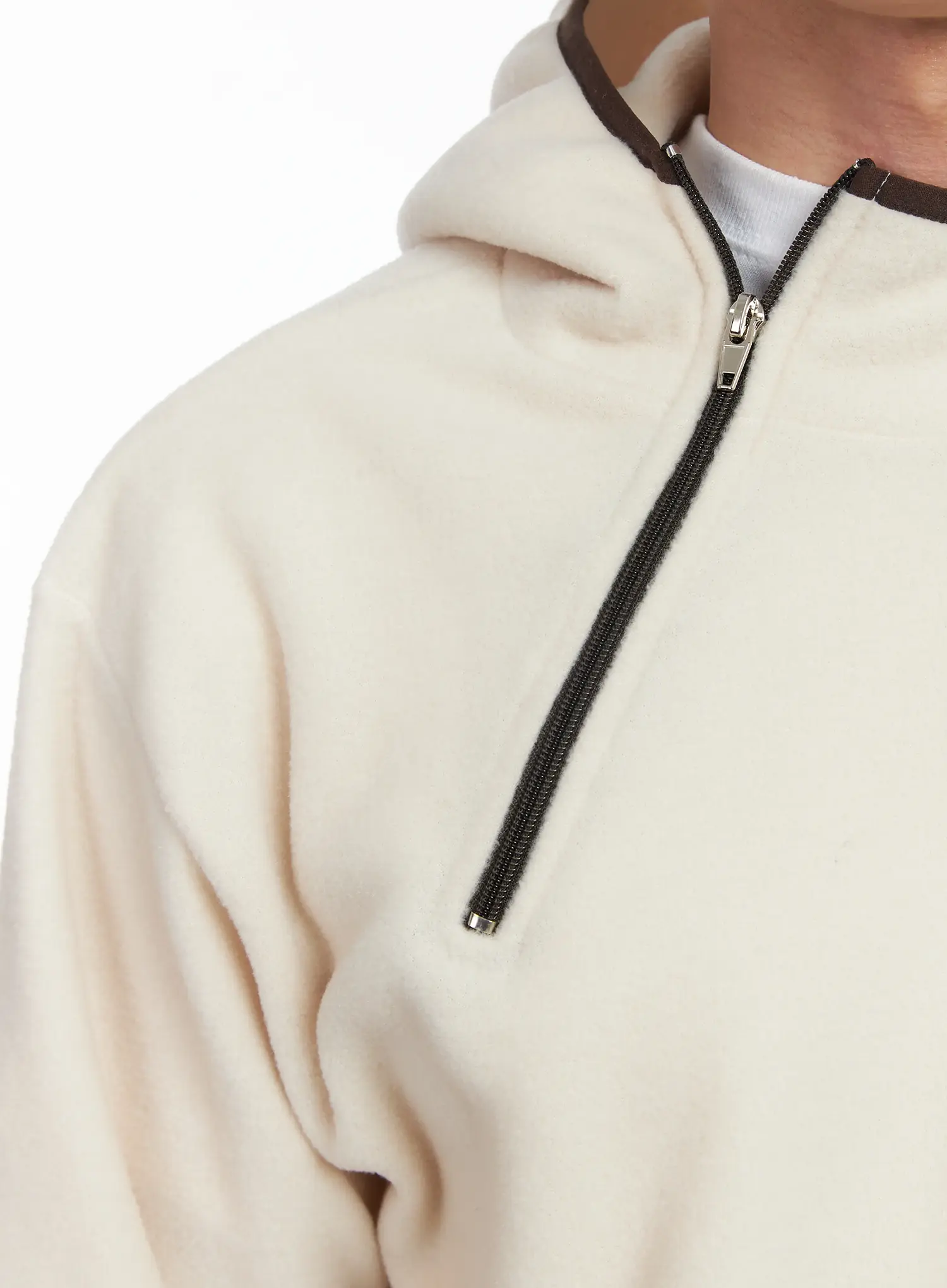 Men's Unique Zipper Fleece Hoodie IJ521 - Image 12