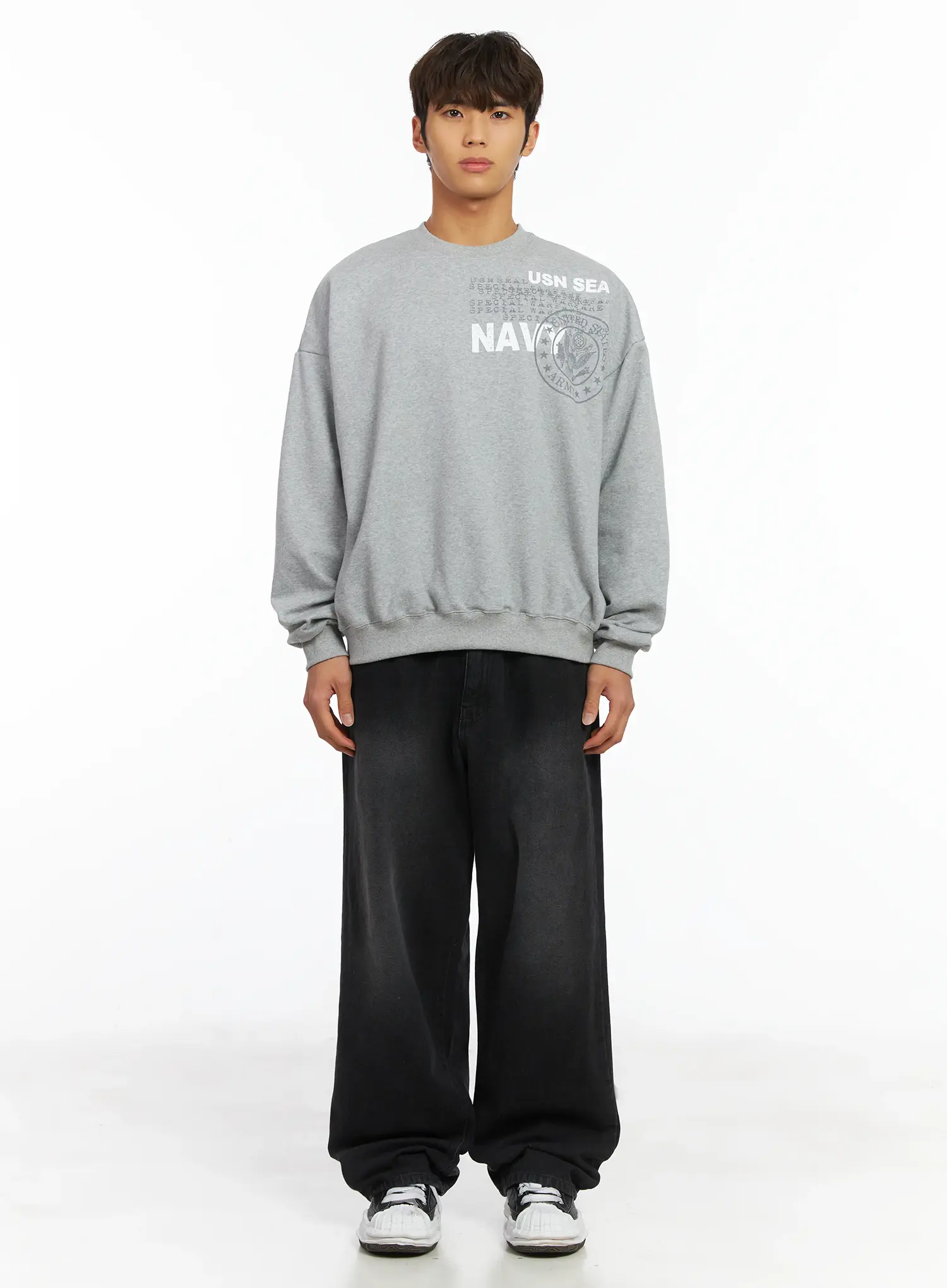 Men's USN Fleece Sweatshirt IJ514 - Image 3