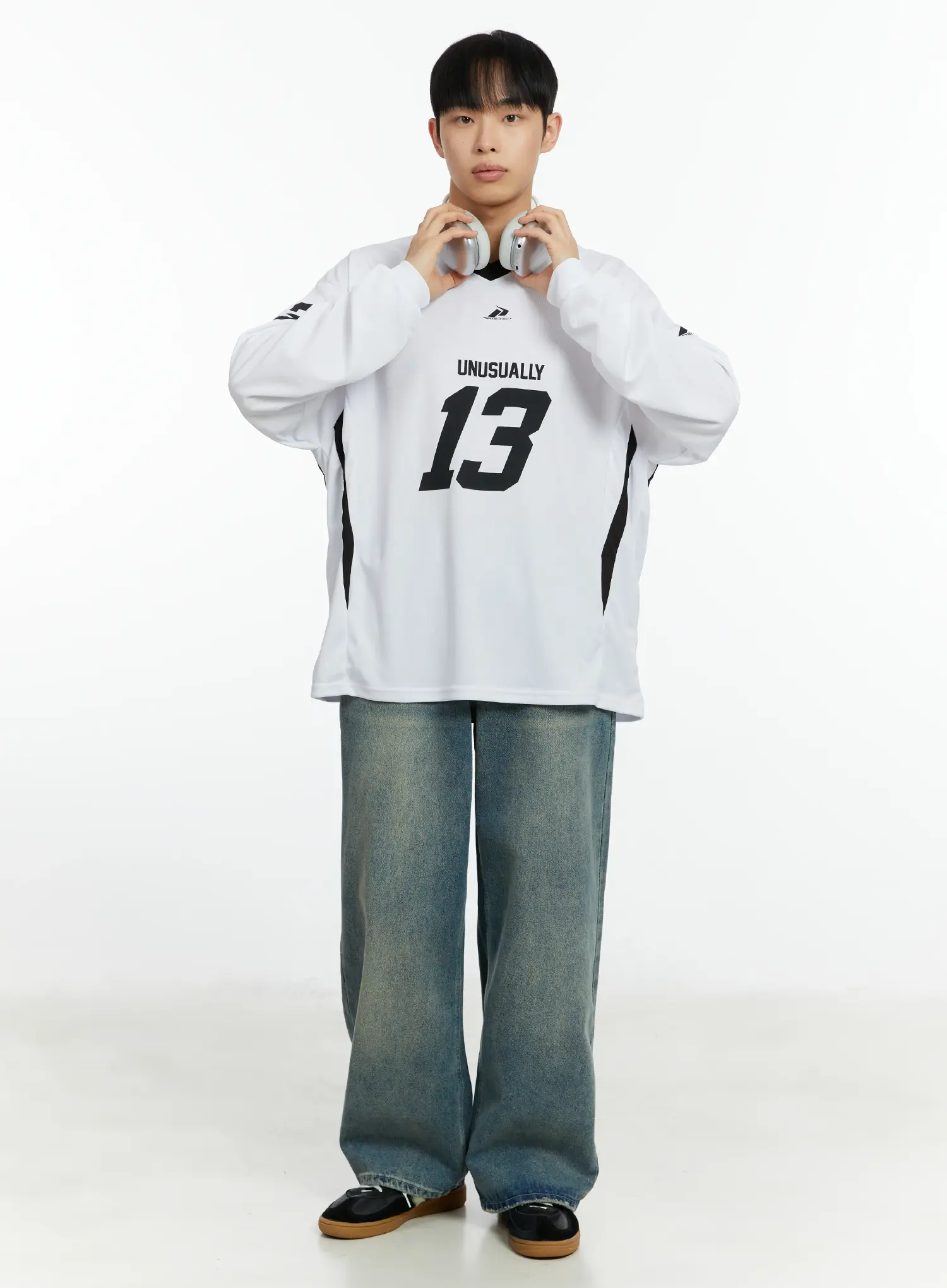 Men's V-Neck Contrast Long Sleeve Jersey IF510 - Image 2