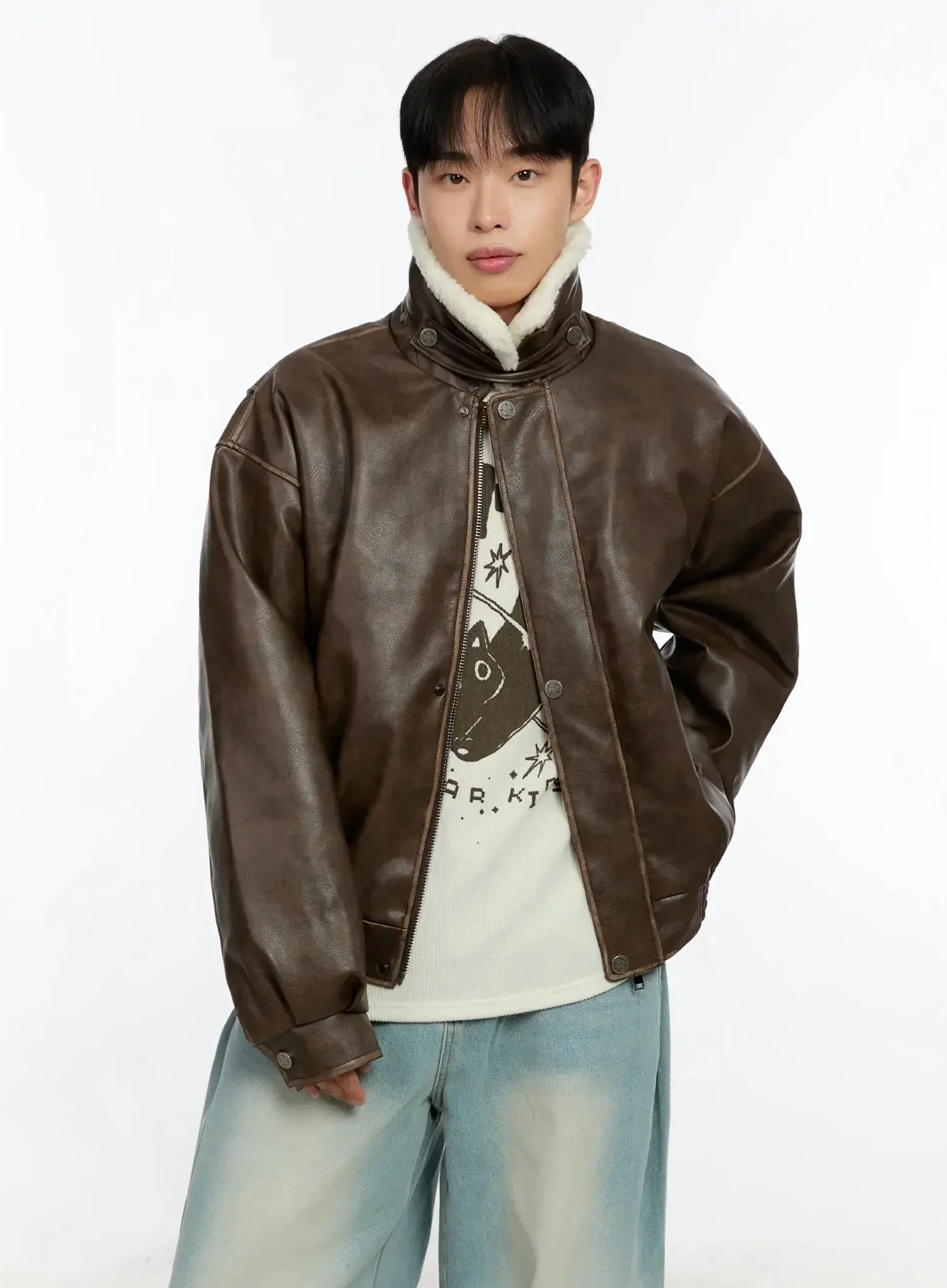 Men's Vintage Faux-Leather Mustang Jacket IN525 - Image 11