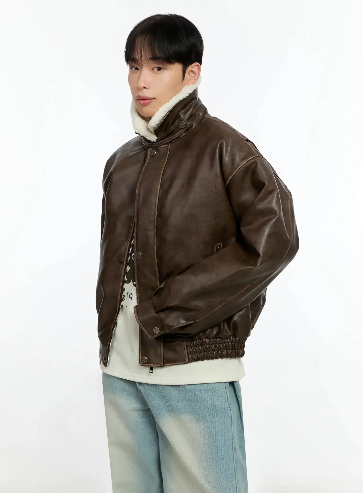 Men's Vintage Faux-Leather Mustang Jacket IN525 - Image 12