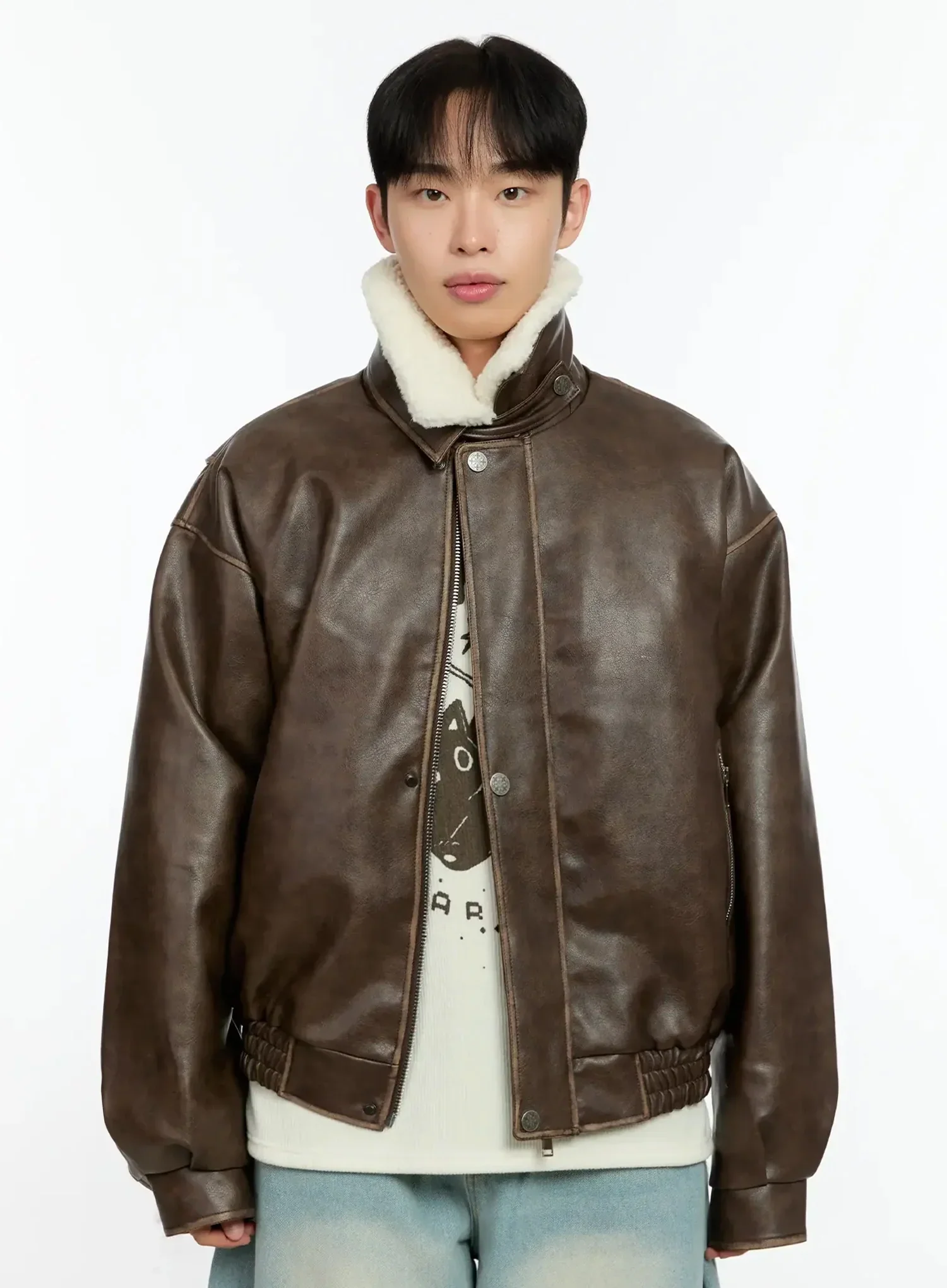 Men's Vintage Faux-Leather Mustang Jacket IN525 - Image 16