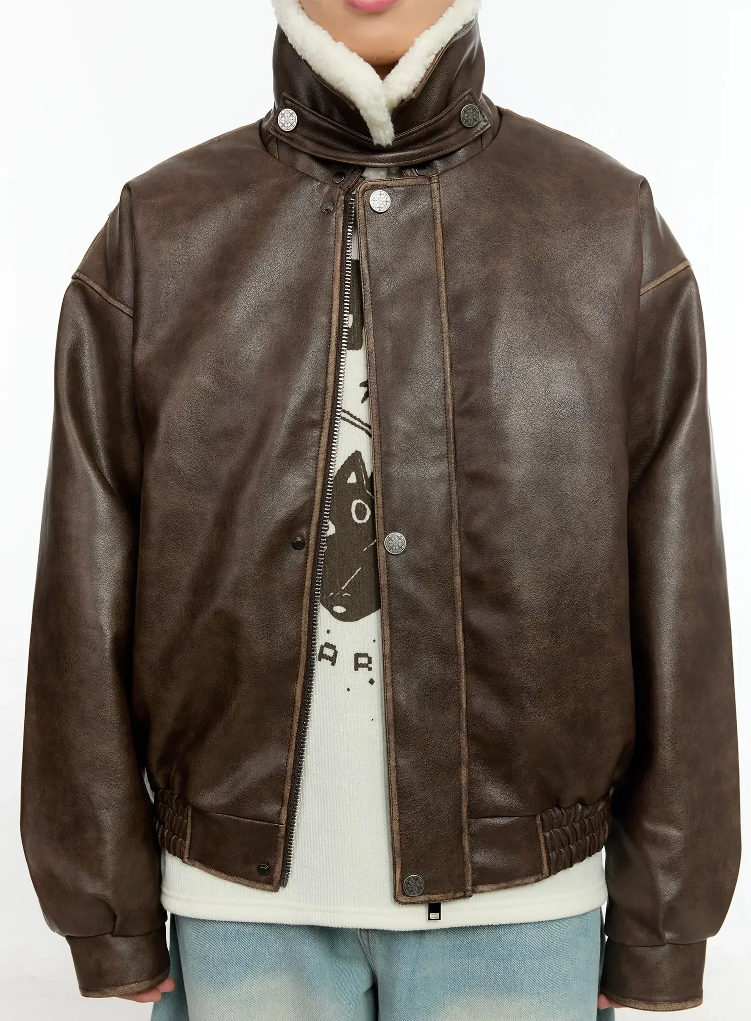 Men's Vintage Faux-Leather Mustang Jacket IN525 - Image 3
