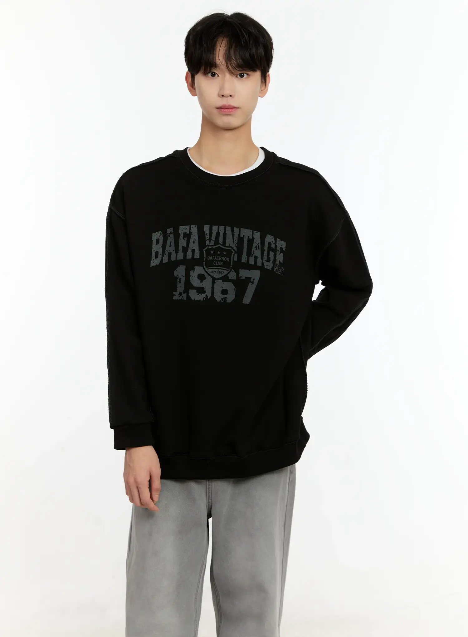 Men's Vintage Graphic Crewneck Sweatshirt IO531