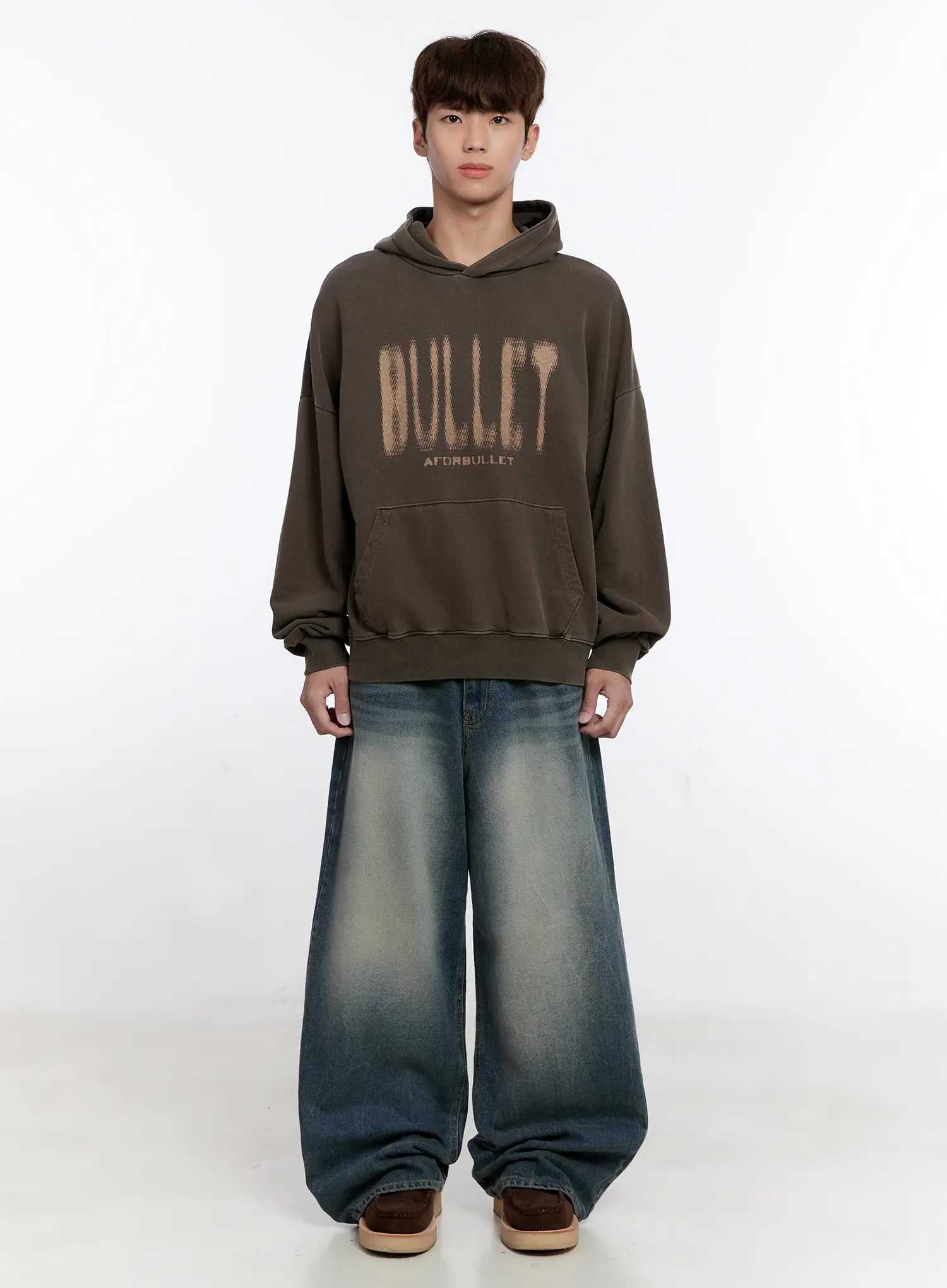 Men's Vintage Wash Baggy Jeans IS529 - Image 3