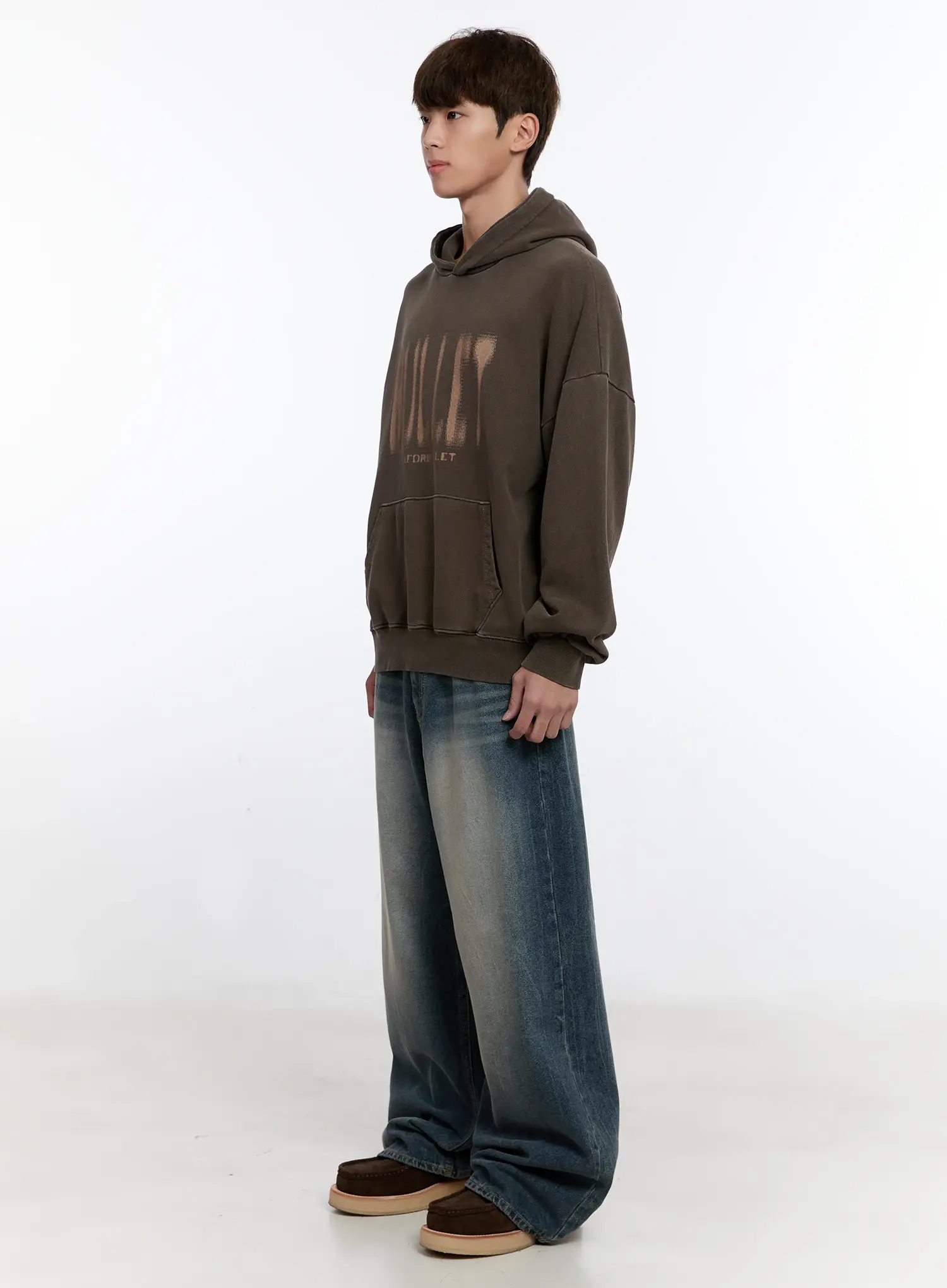 Men's Vintage Wash Baggy Jeans IS529 - Image 6