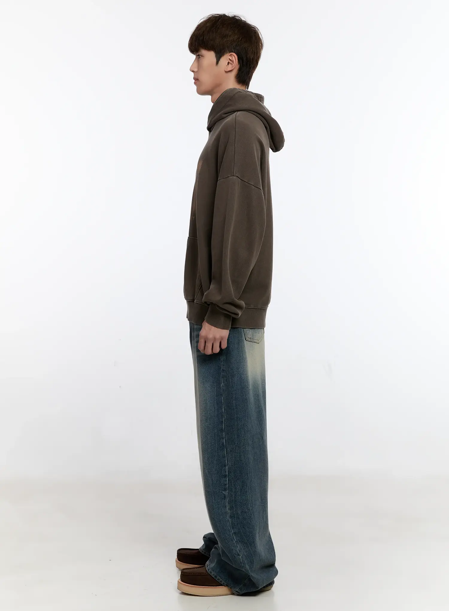 Men's Vintage Wash Baggy Jeans IS529 - Image 7