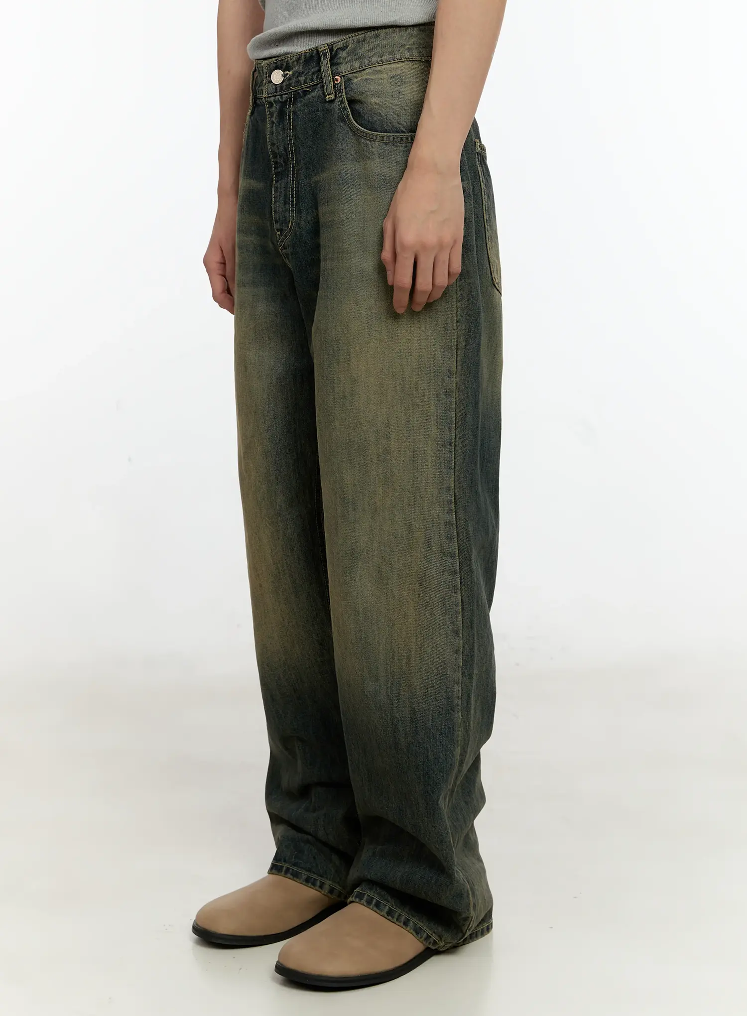 Men's Vintage Washed Baggy Jeans IN503 - Image 4