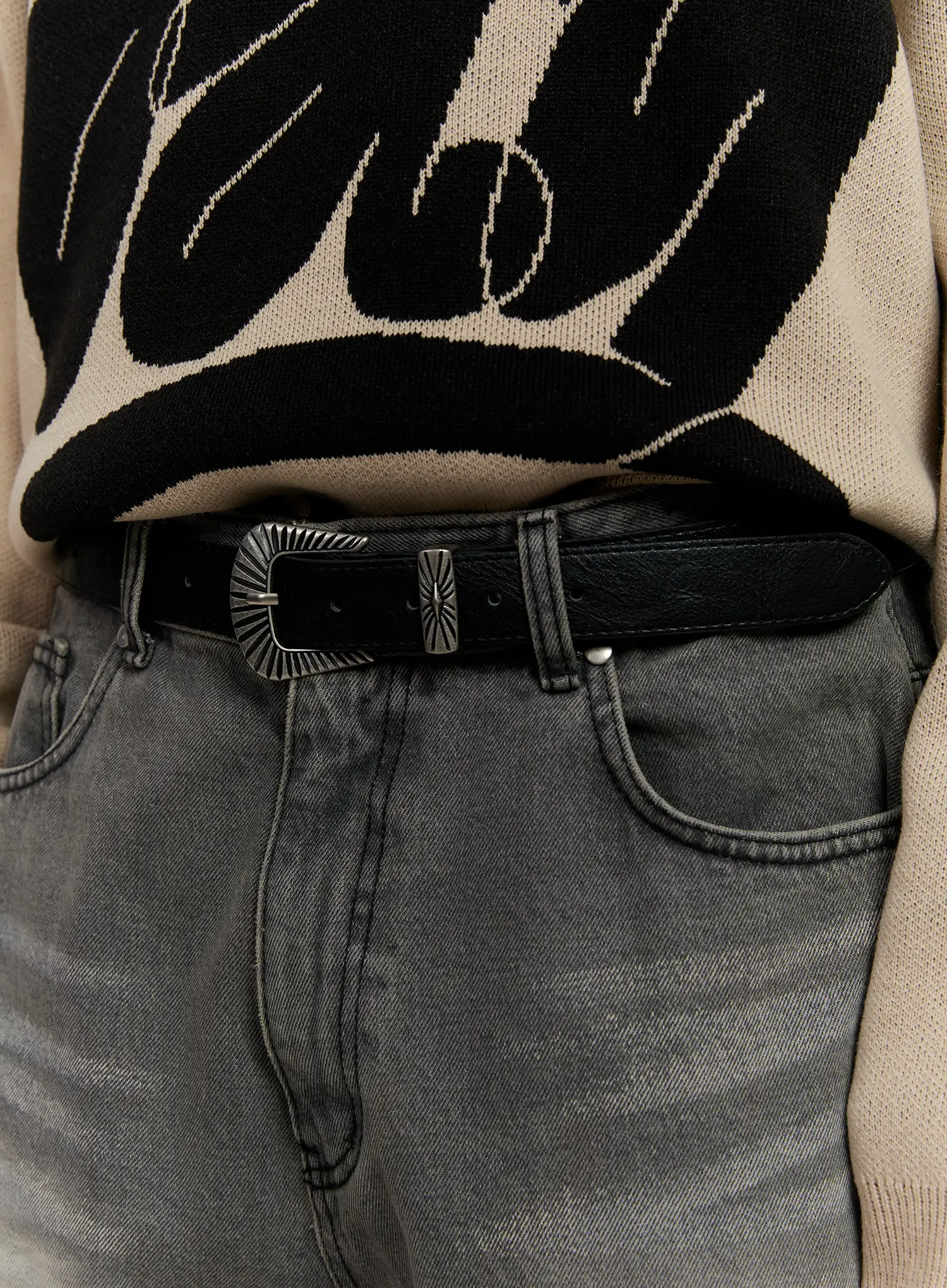 Men's Vintage Western Buckle Belt IS530 - Image 4