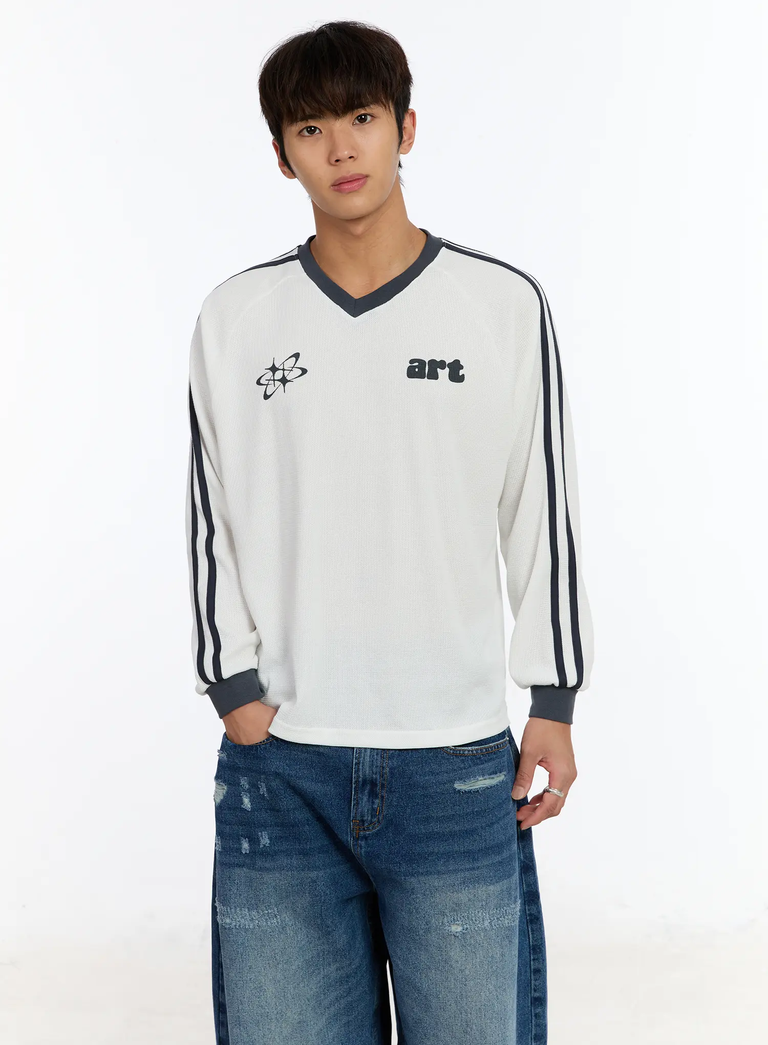 Men's Waffle Knit Track Long Sleeve Tee IM530