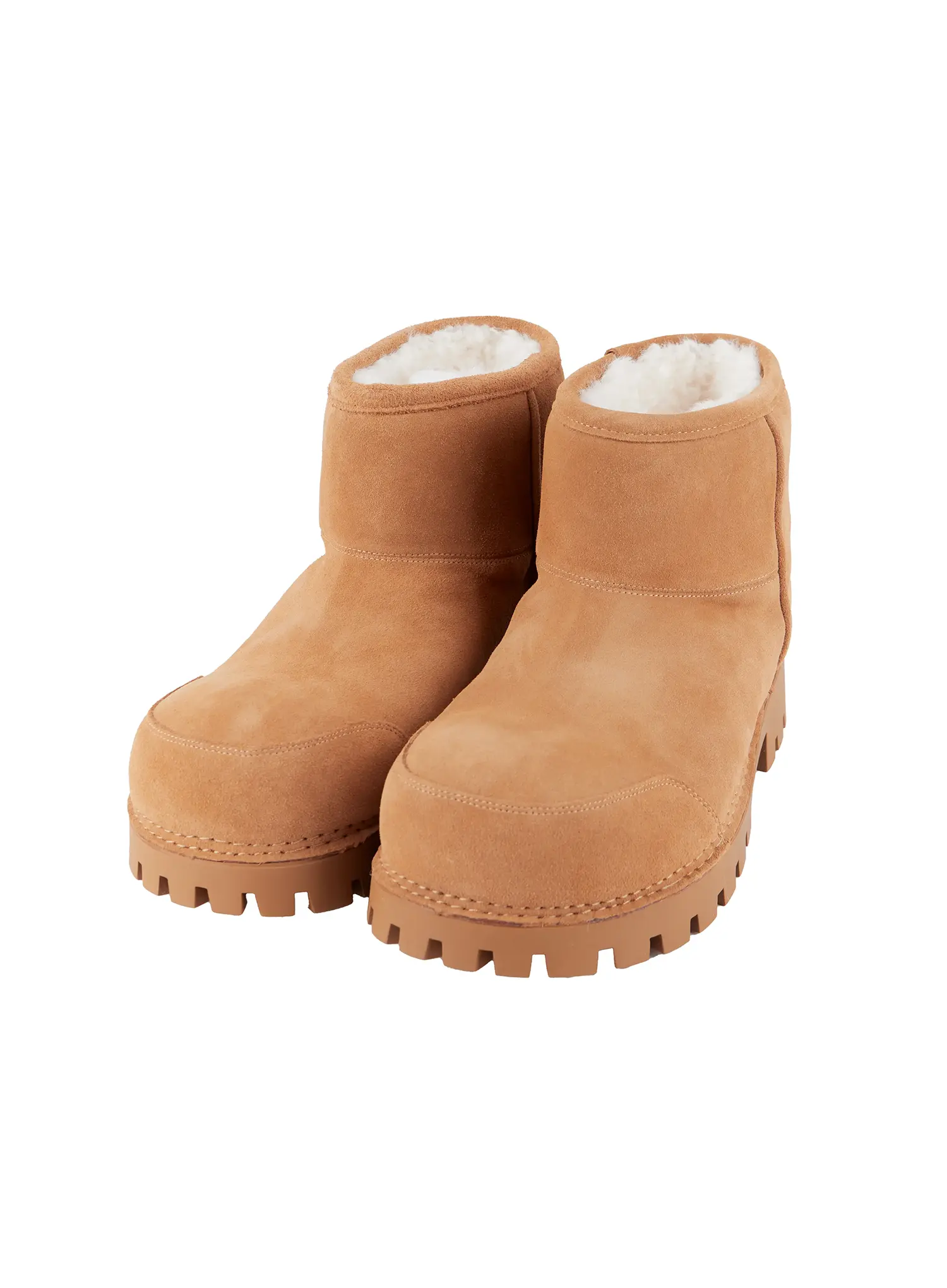 Men's Warm Beige Shearling Boots ID502