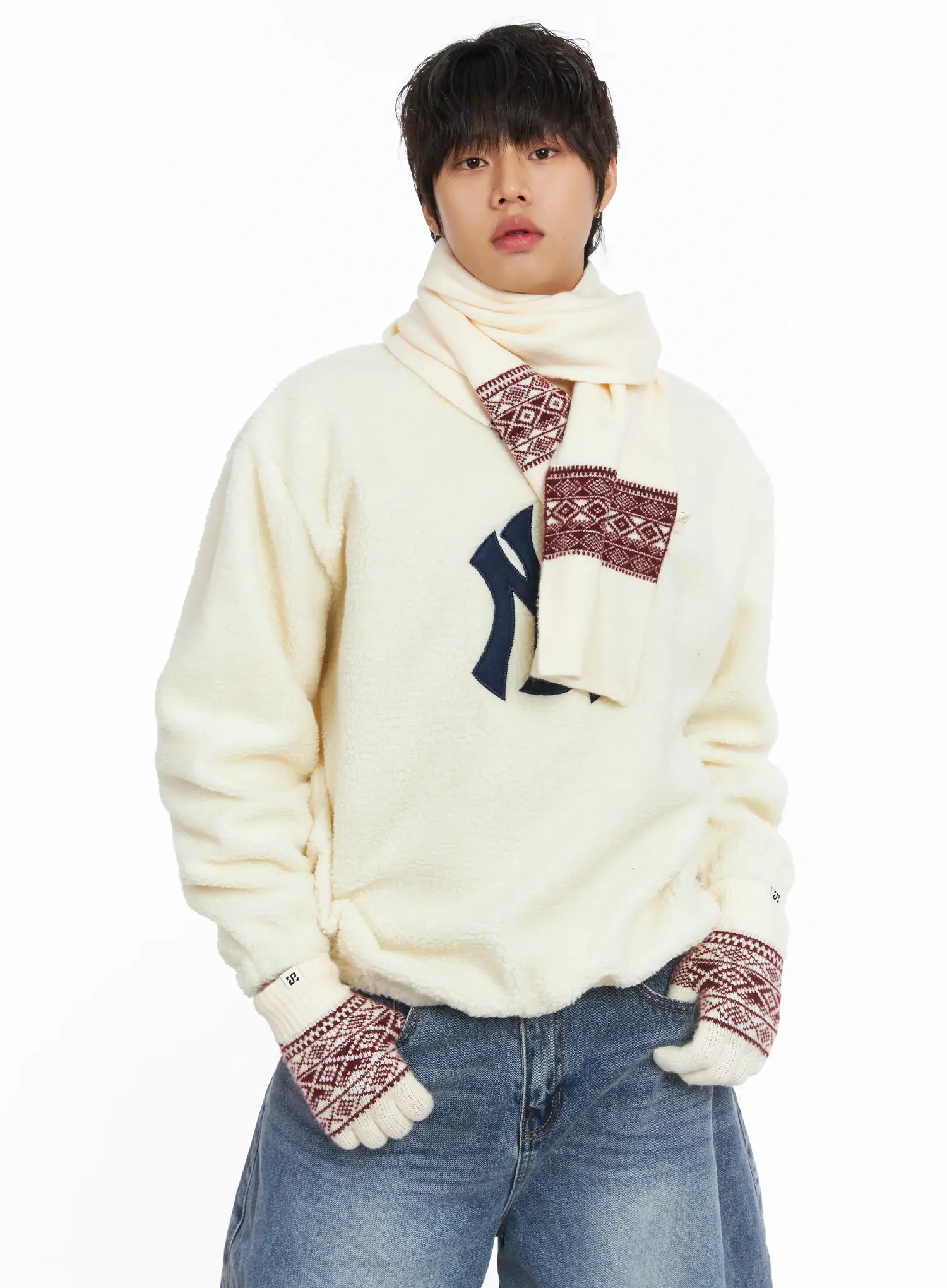 Men's Warm NY Graphic Sweatshirt IJ512 - Image 7