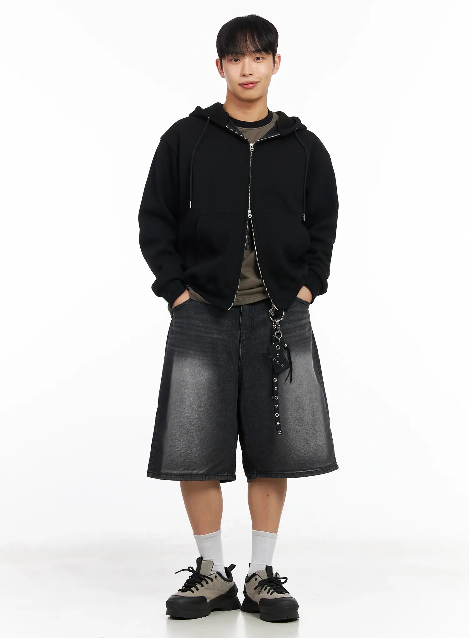 Men's Washed Bermuda Jeans IM516 - Image 3