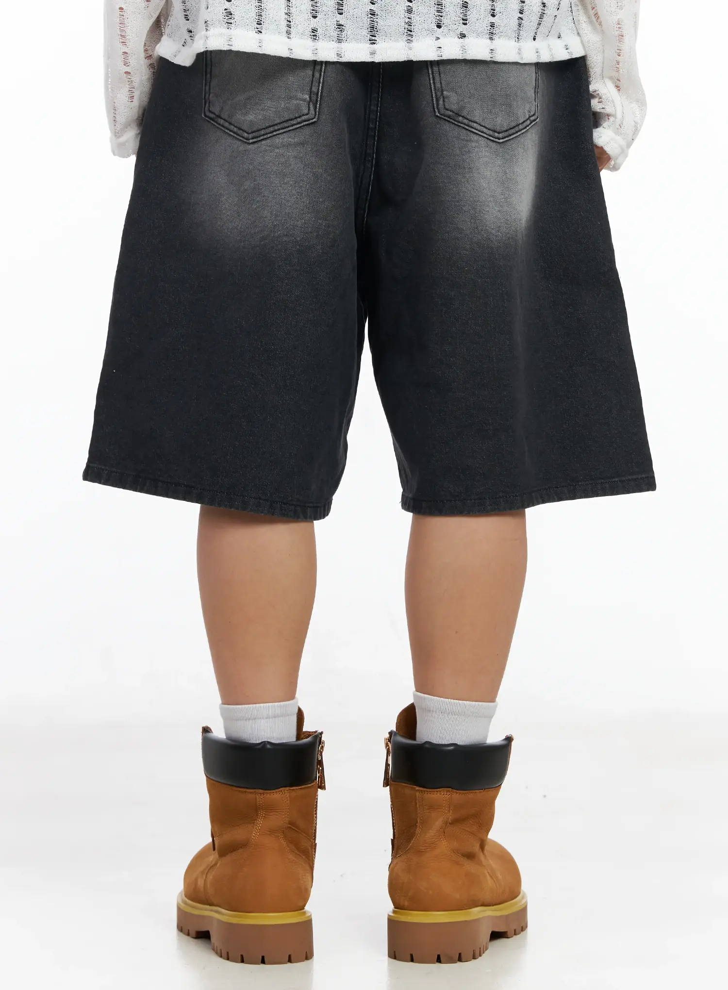 Men's Washed Bermuda Jeans IM516 - Image 8