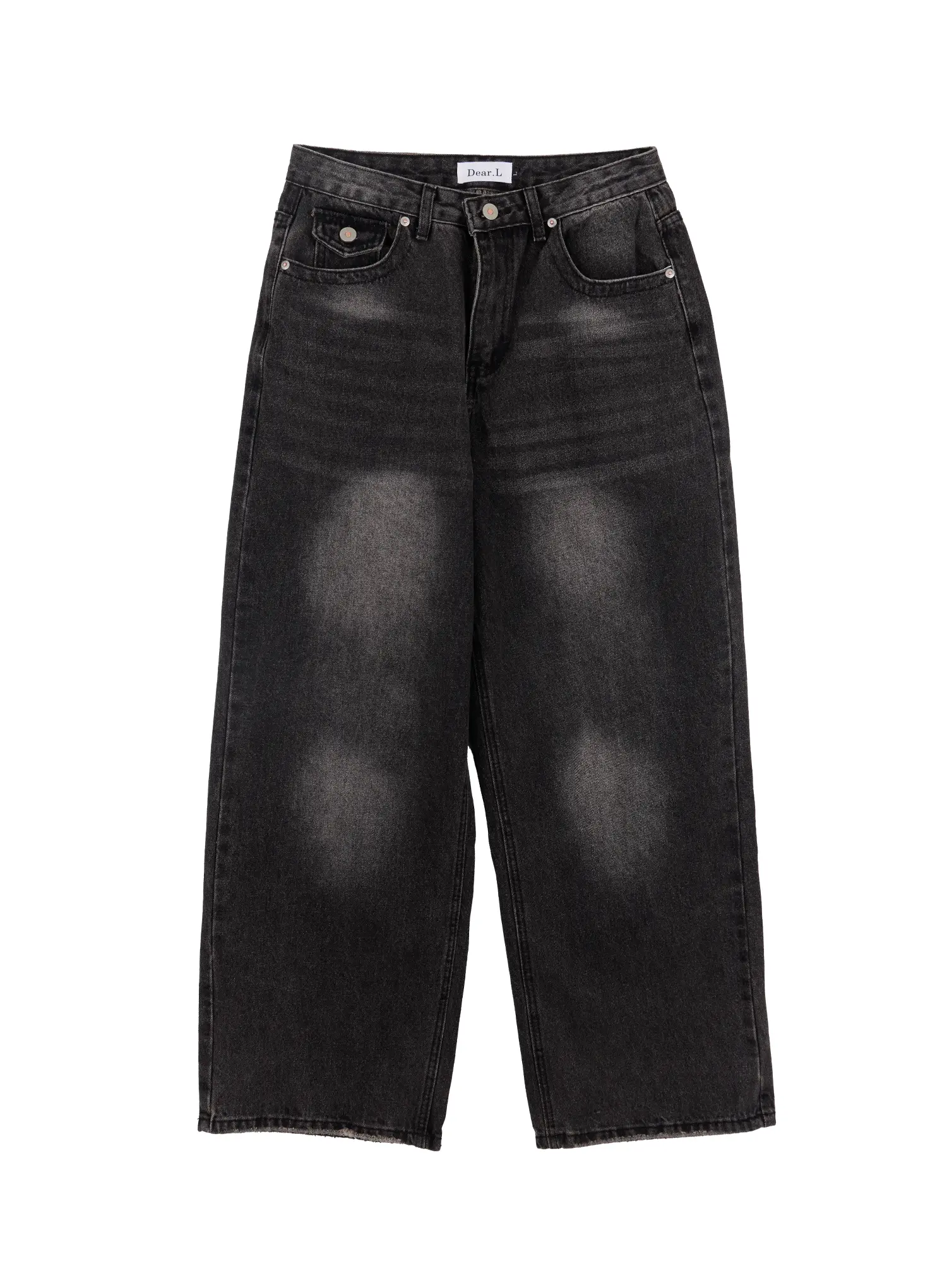 Men's Washed Black Wide Leg Jeans IF511 - Image 14