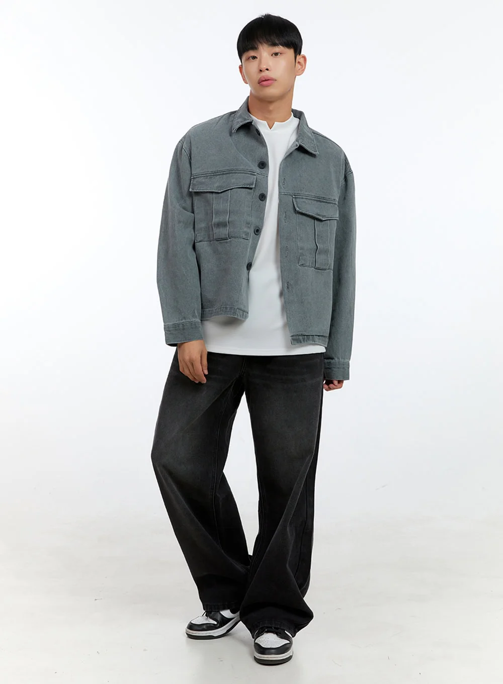 Men's Washed Crop Pocketed Cotton Jacket IG422 - Image 2