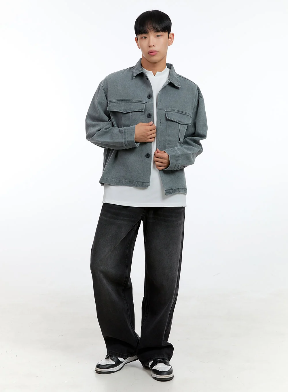 Men's Washed Crop Pocketed Cotton Jacket IG422 - Image 6
