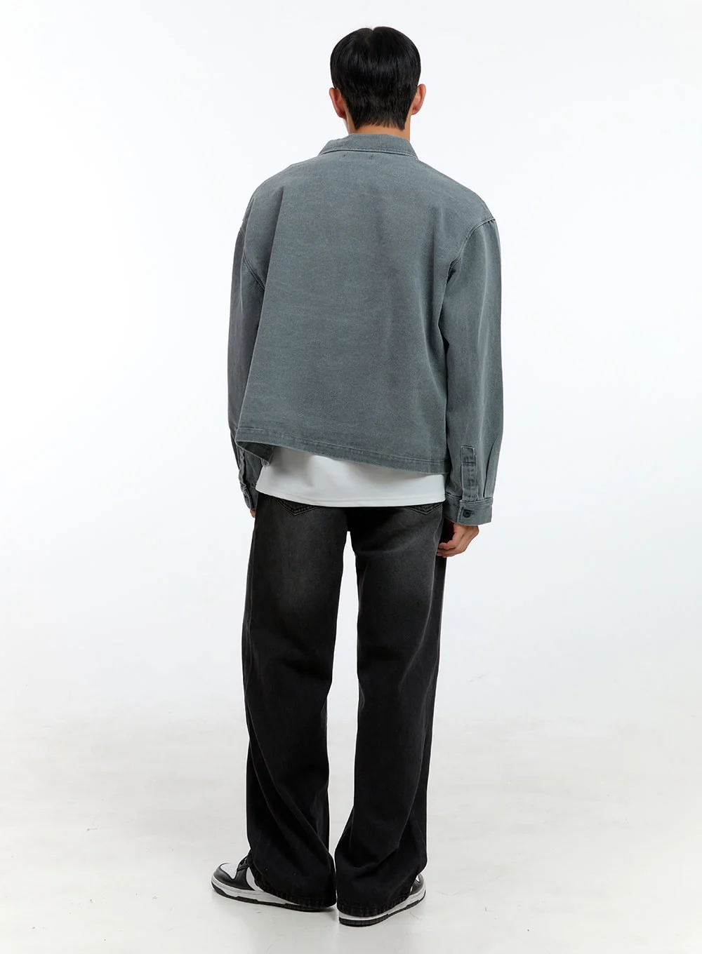 Men's Washed Crop Pocketed Cotton Jacket IG422 - Image 8
