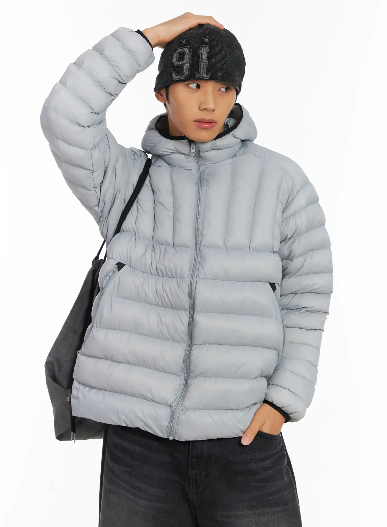 Men's Washed Denim Ribbed Beanie ID511 - Image 2