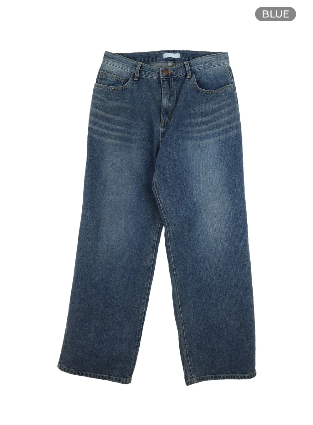 Men's Washed Denim Wide Fit Jeans IA402 - Image 8