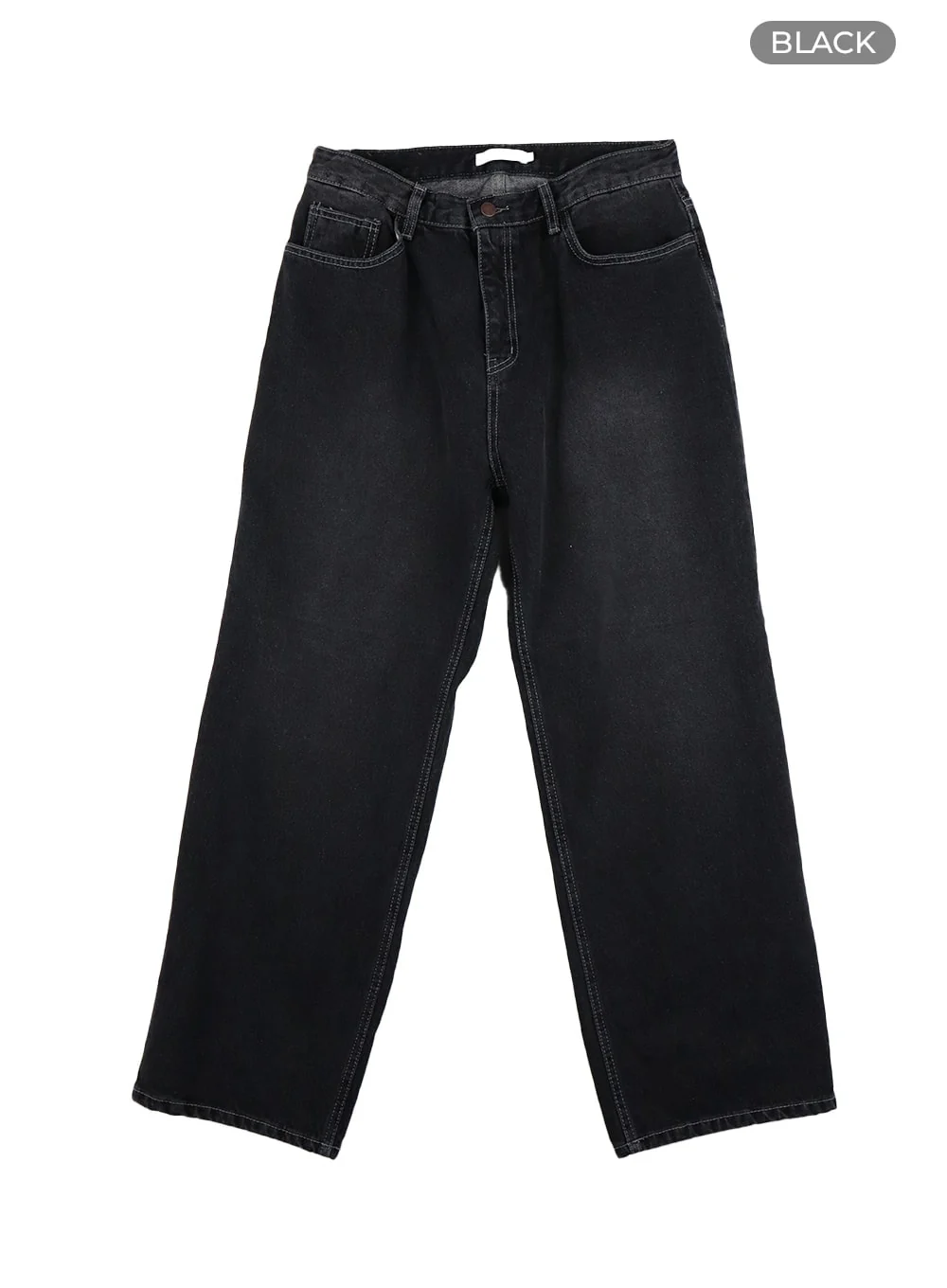Men's Washed Denim Wide Fit Jeans IA402 - Image 9