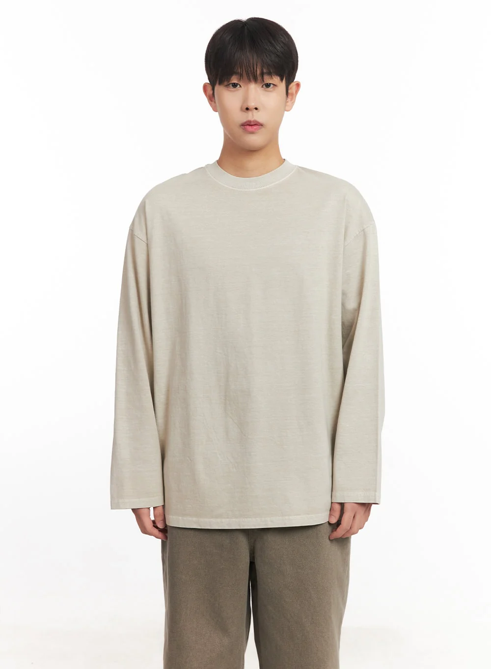 Men's Washed Long-Sleeve T-Shirt IM527 - Image 11