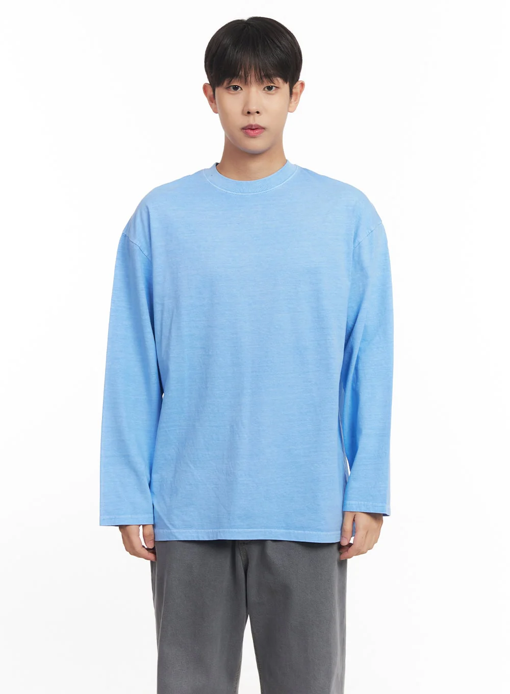 Men's Washed Long-Sleeve T-Shirt IM527 - Image 13