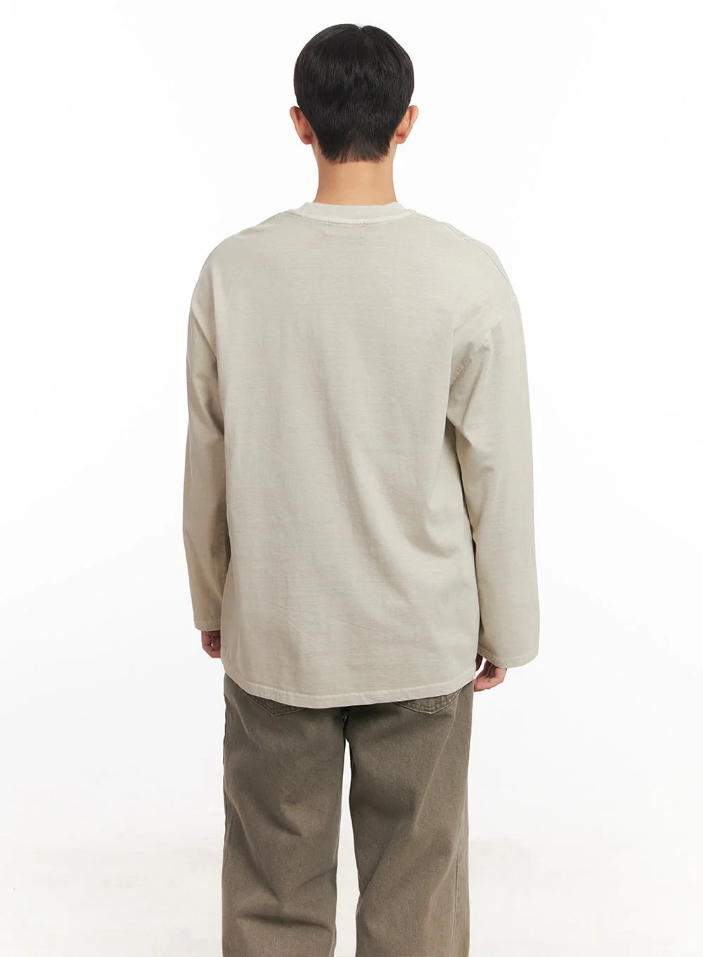 Men's Washed Long-Sleeve T-Shirt IM527 - Image 5
