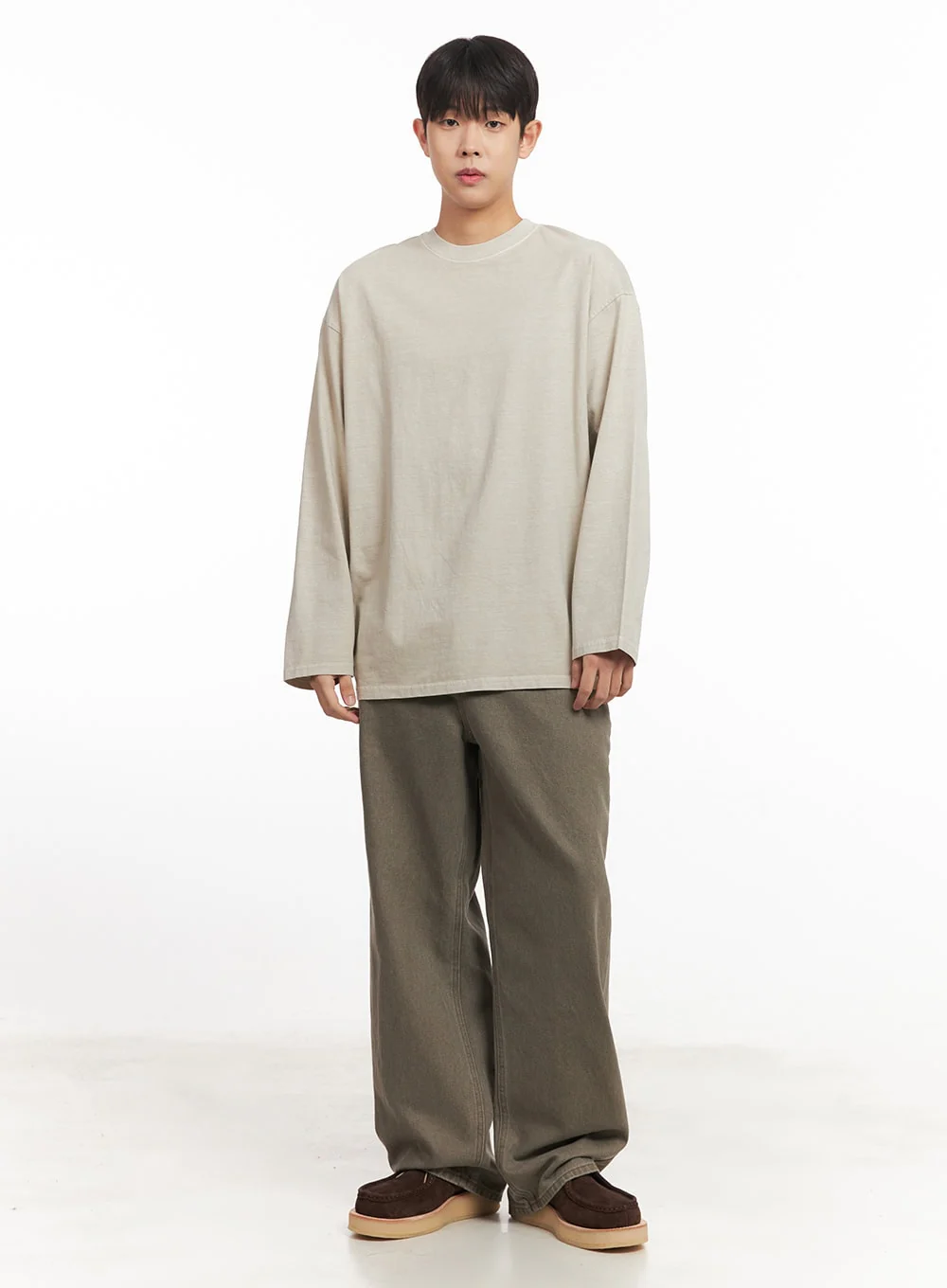 Men's Washed Long-Sleeve T-Shirt IM527 - Image 6