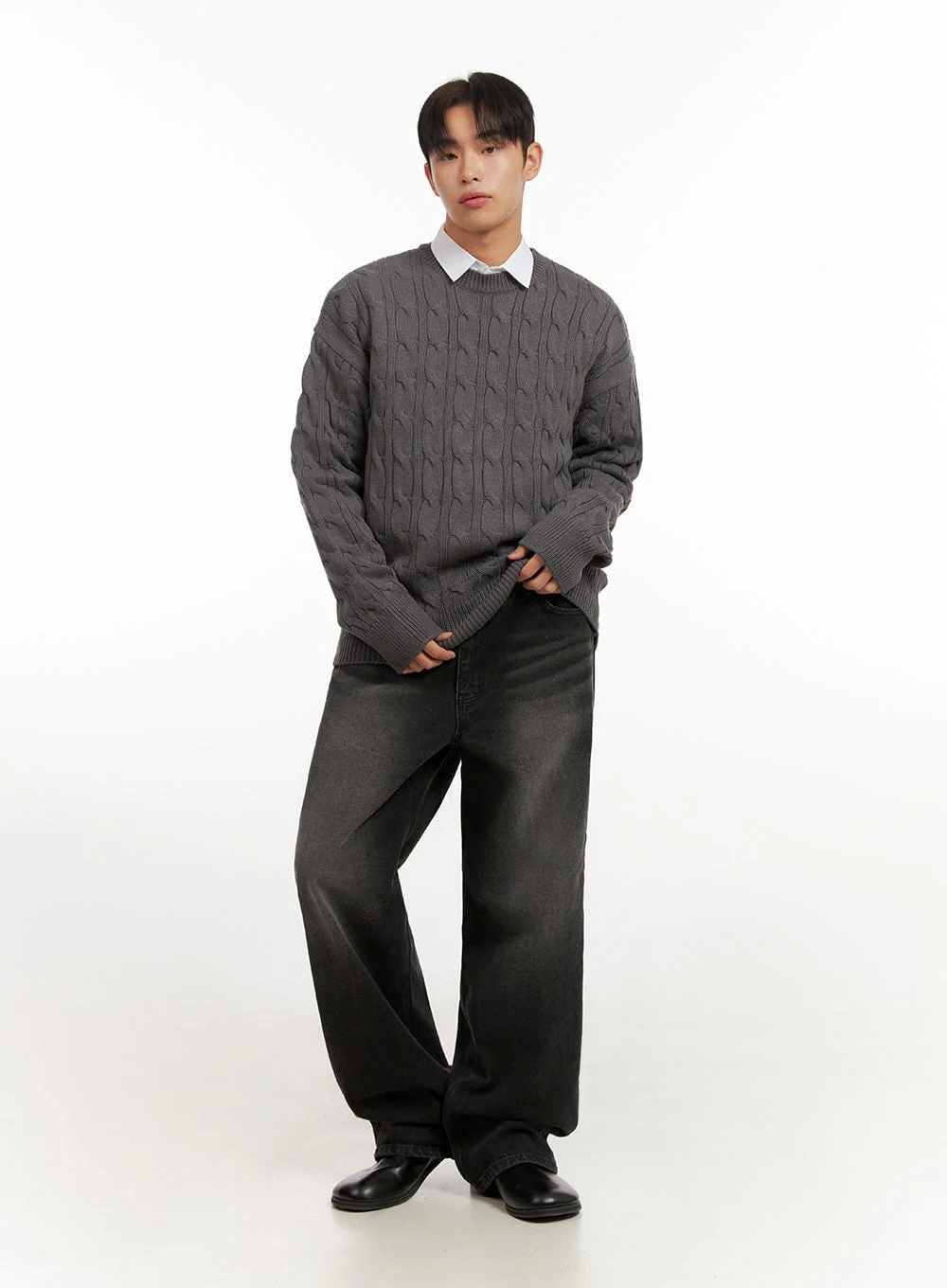 Men's Washed Relaxed-Fit Jeans ID406 - Image 3