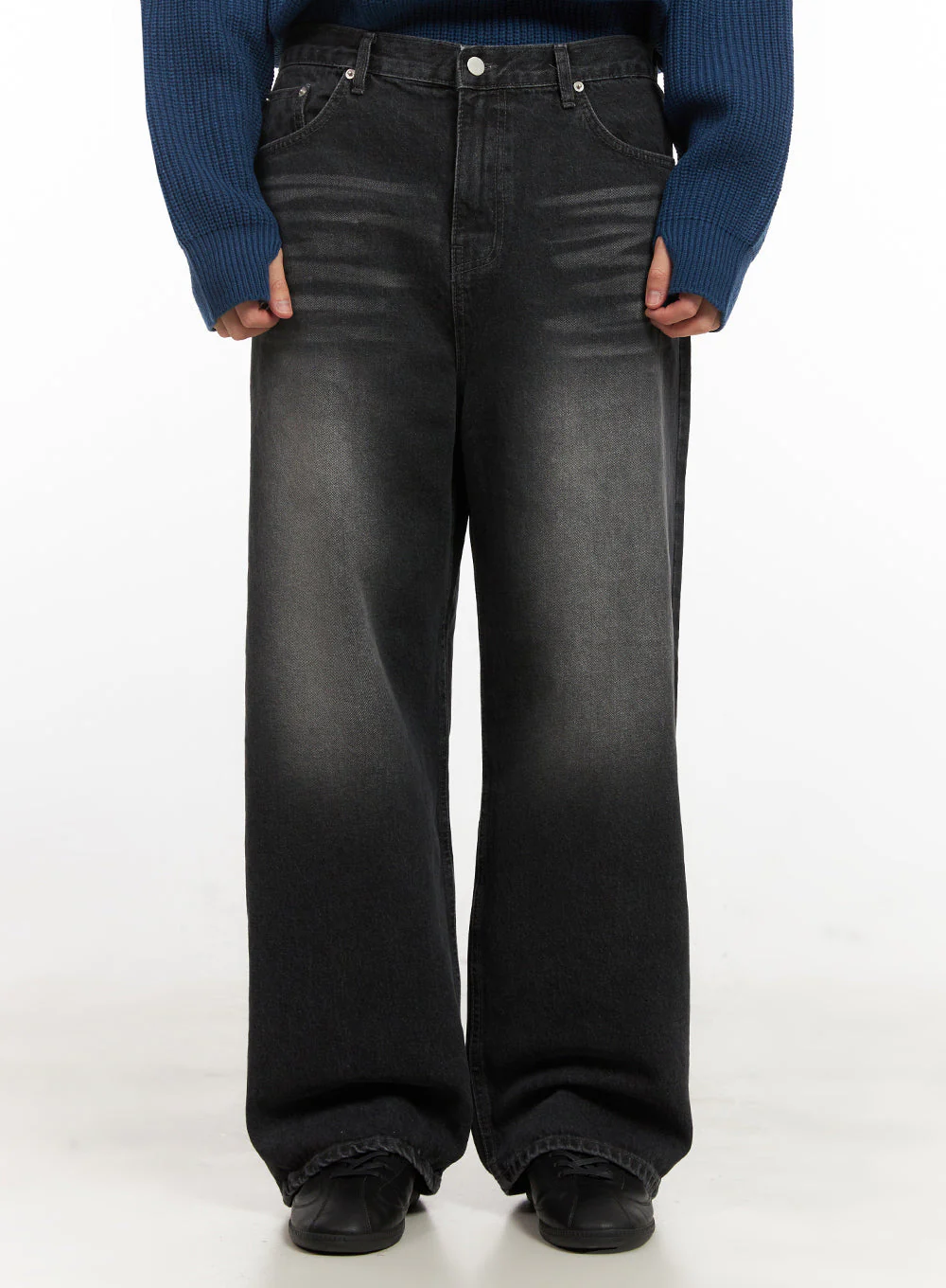 Men's Washed Relaxed-Fit Jeans IJ517 - Image 2