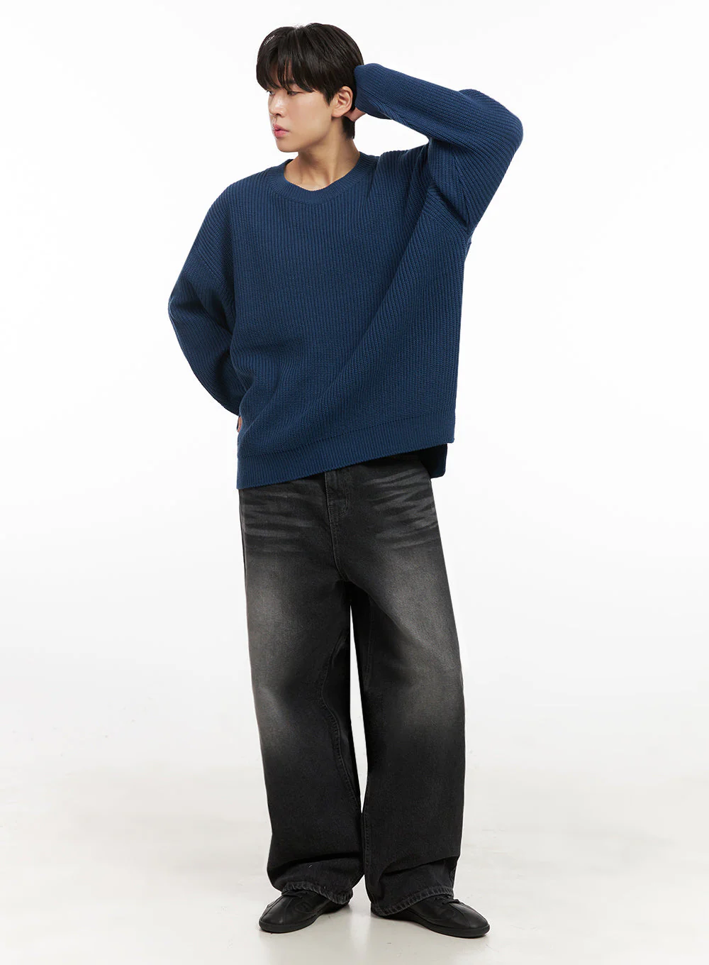 Men's Washed Relaxed-Fit Jeans IJ517 - Image 3