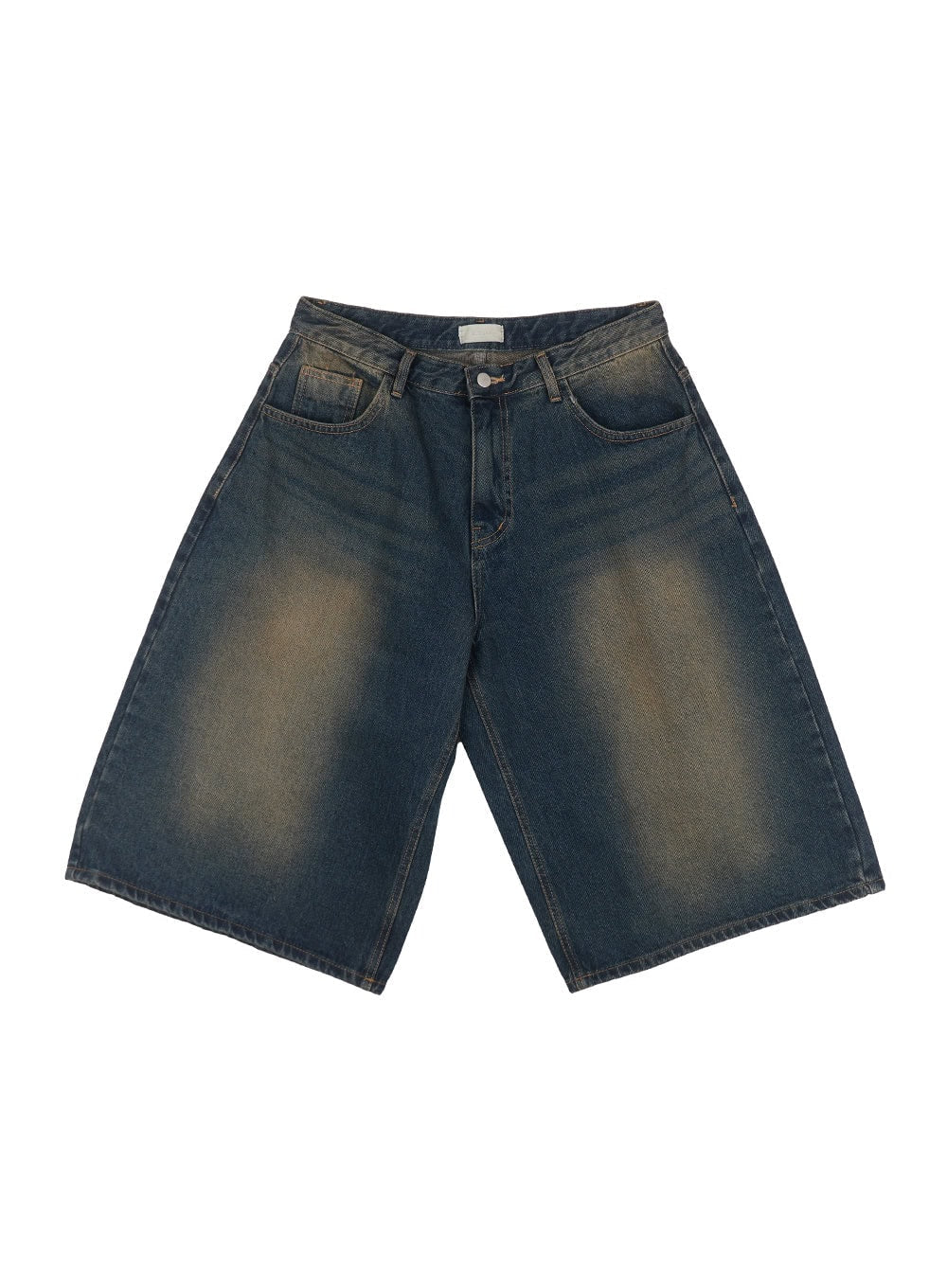 Men's Washed Relaxed-Fit Jorts (Dark blue) IY508 - Image 16